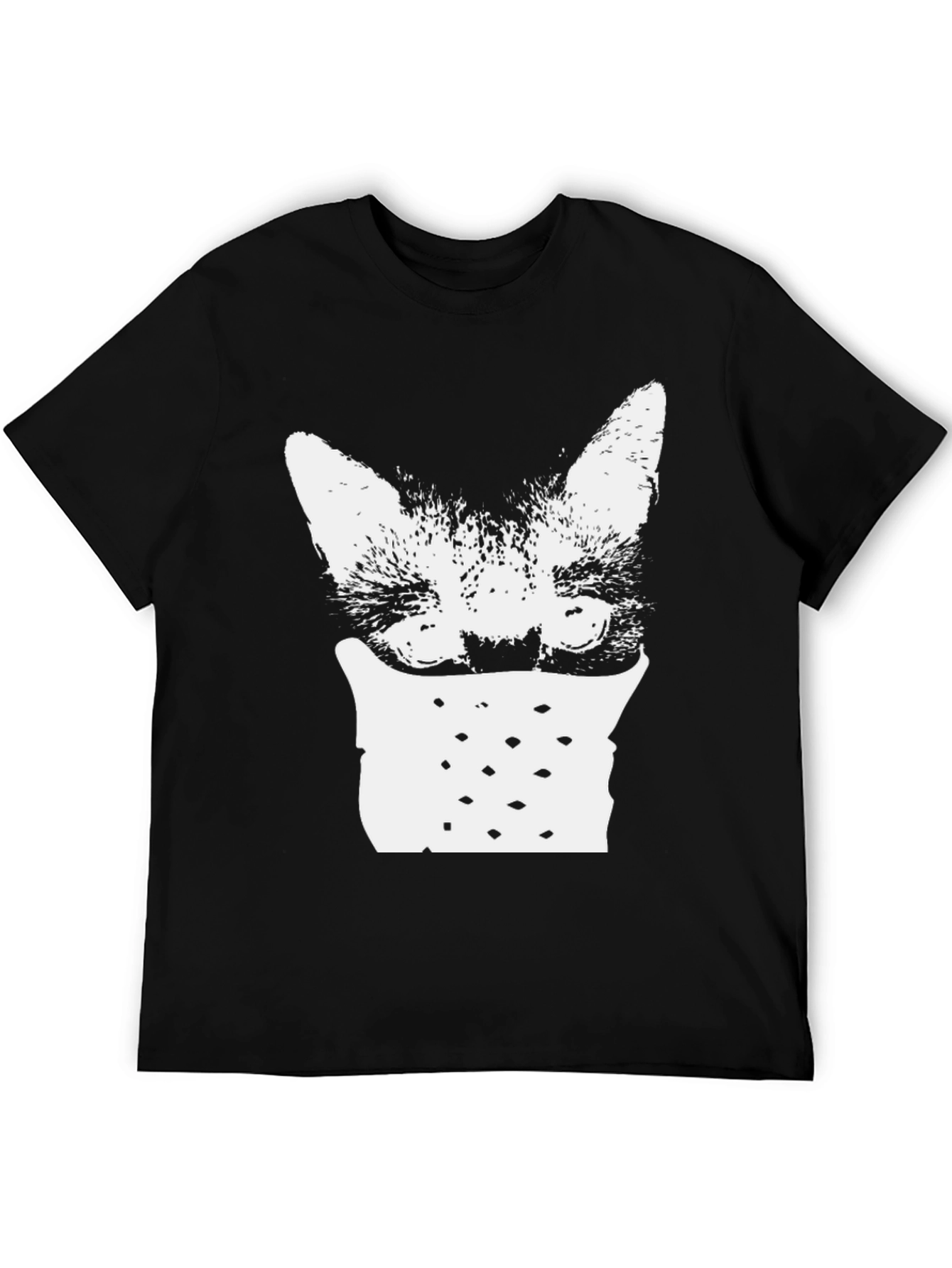 Black Cat Mask Graphic Tee - Black view 5