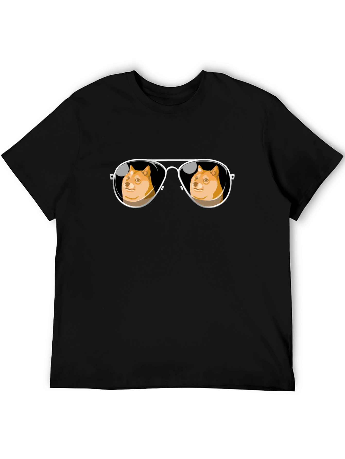 Black Doge Meme Sunglasses T-Shirt - Trendy Black Tee view 5