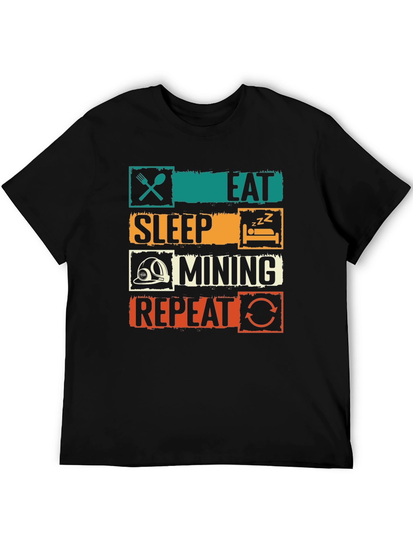 Black Eat Sleep Mining Repeat T-Shirt view 5