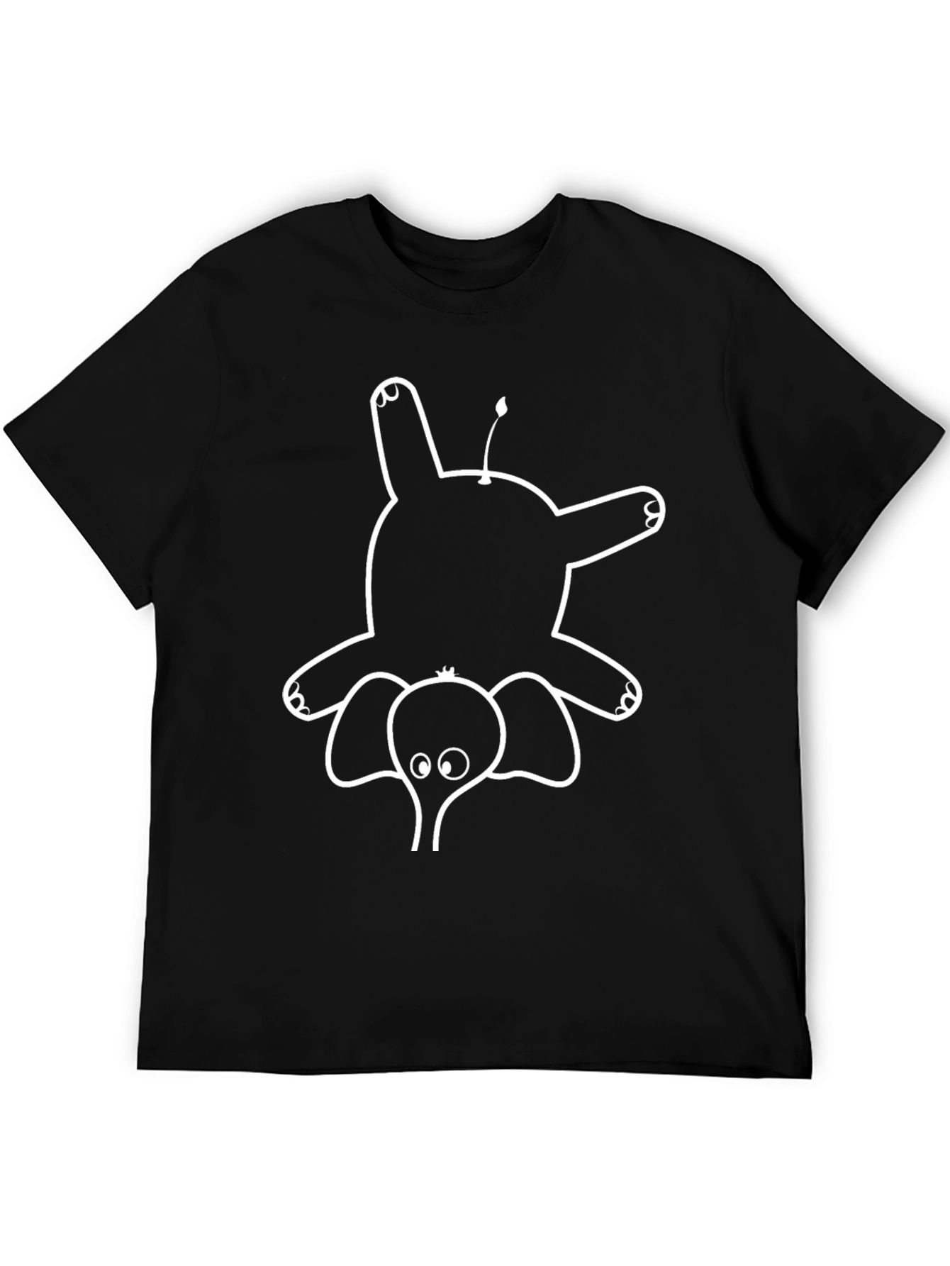Black Upside Down Elephant Graphic Tee - Black view 5