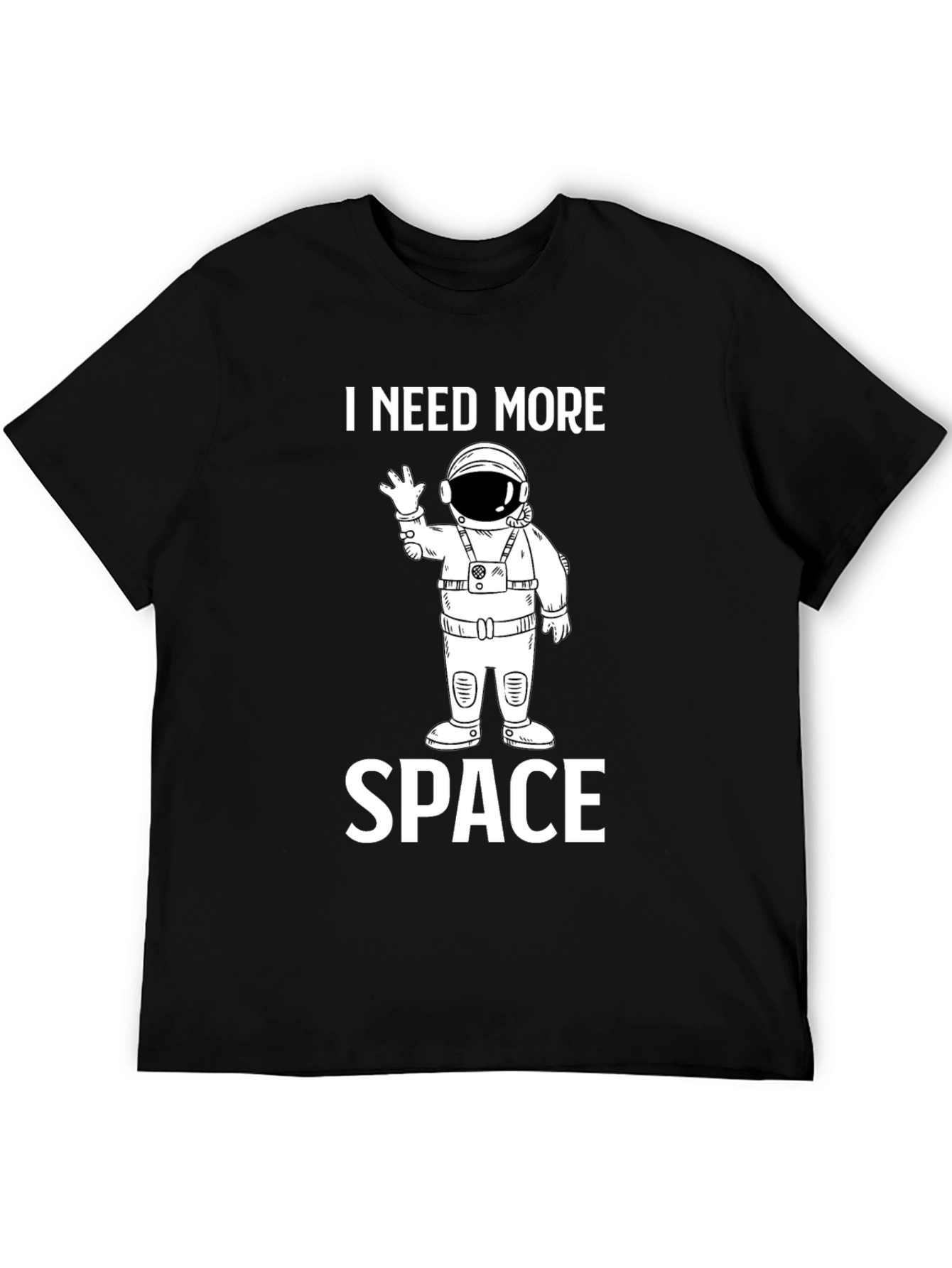 Black I Need More Space T-Shirt - Astronaut Design view 5