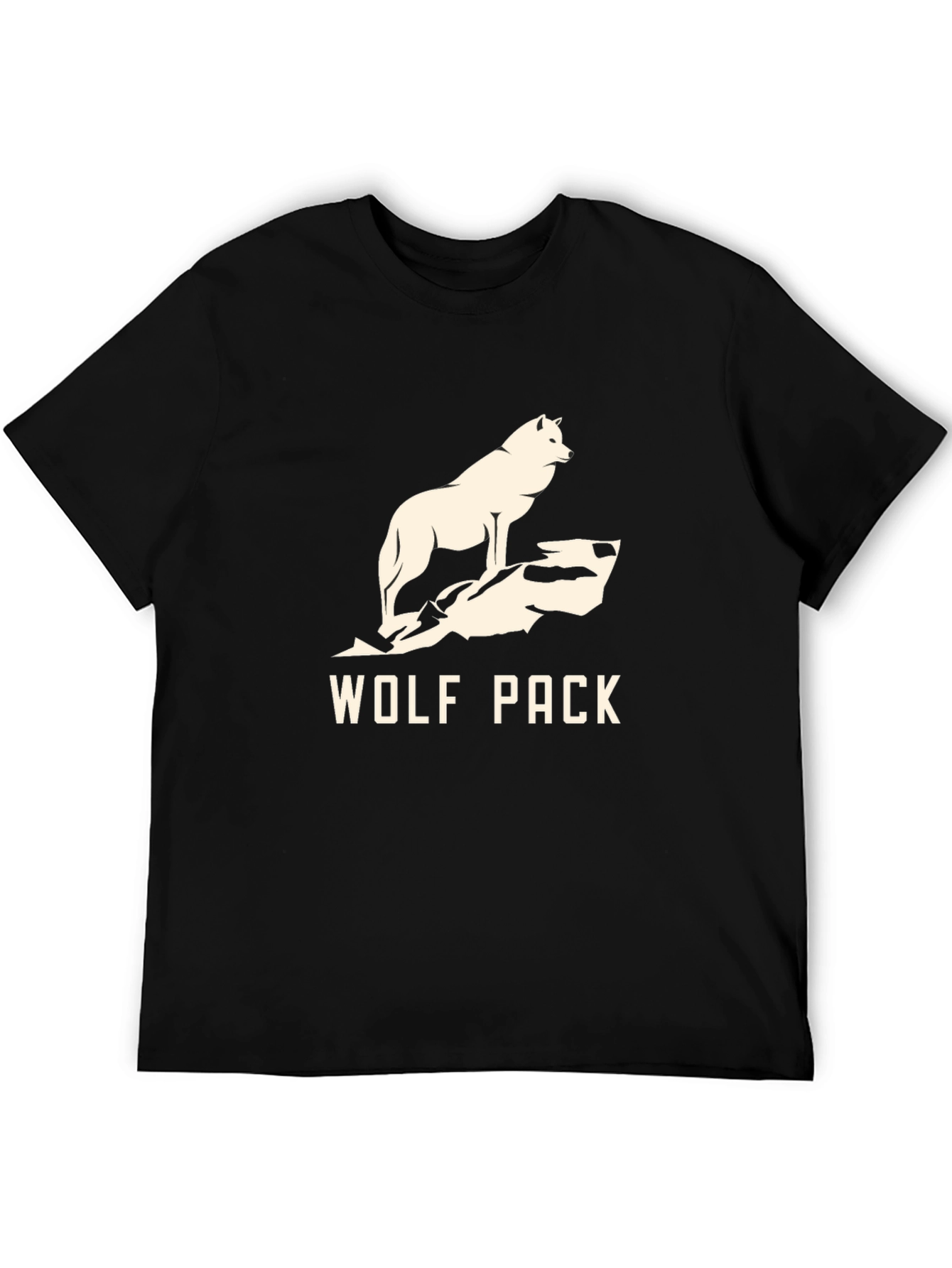 Black Wolf Pack Graphic Tee - Black Cotton Blend view 5