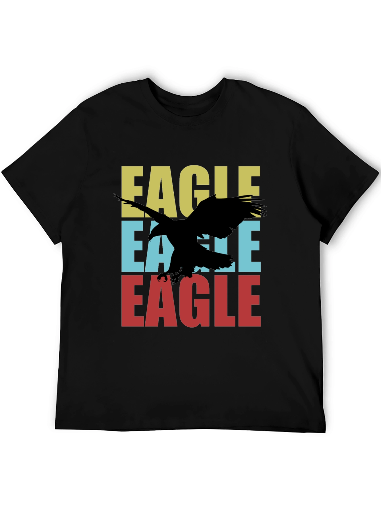 Black Retro Eagle Graphic Tee - Cool Bird Lover Design view 5