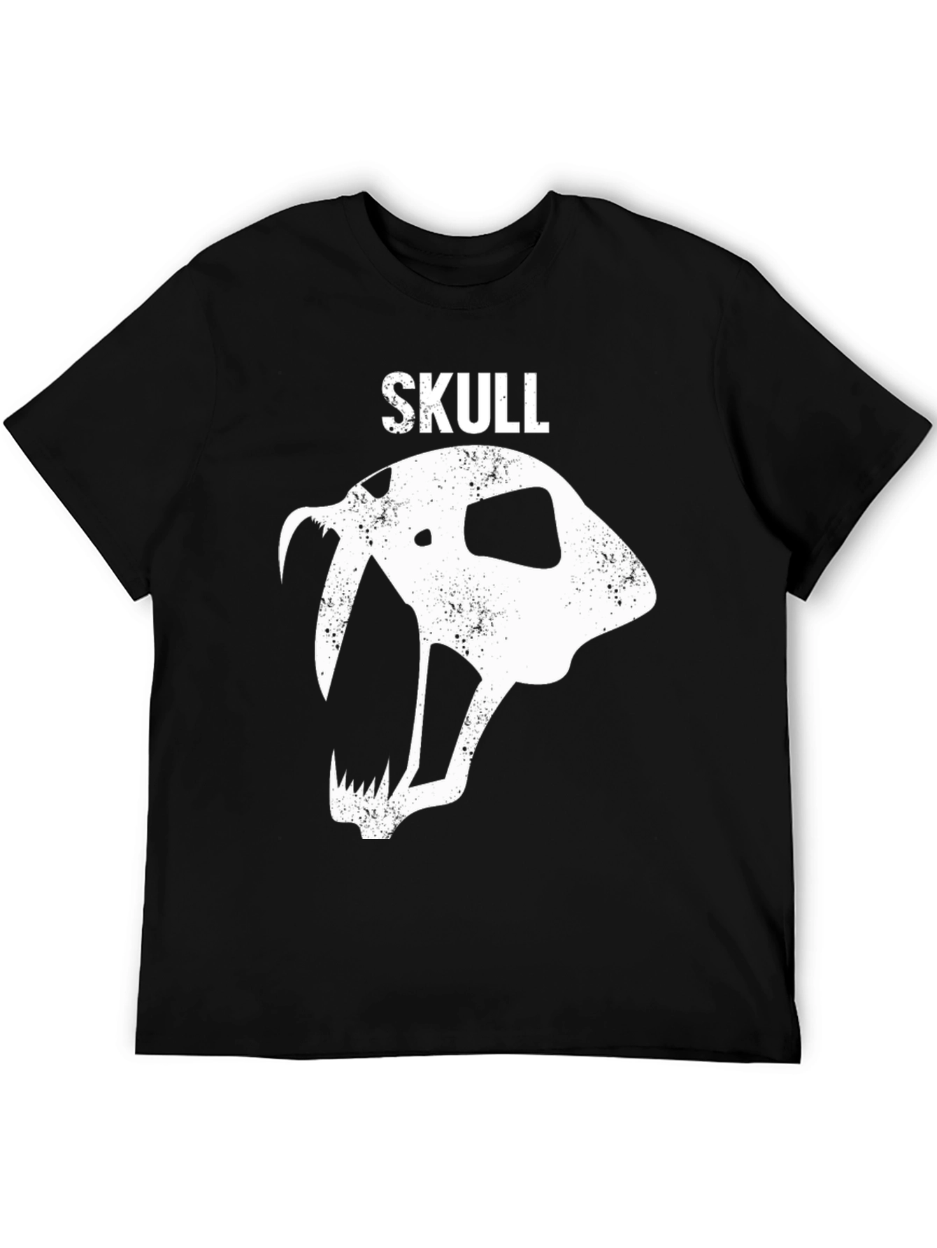 Black Skull Graphic Tee - Distressed Print view 5