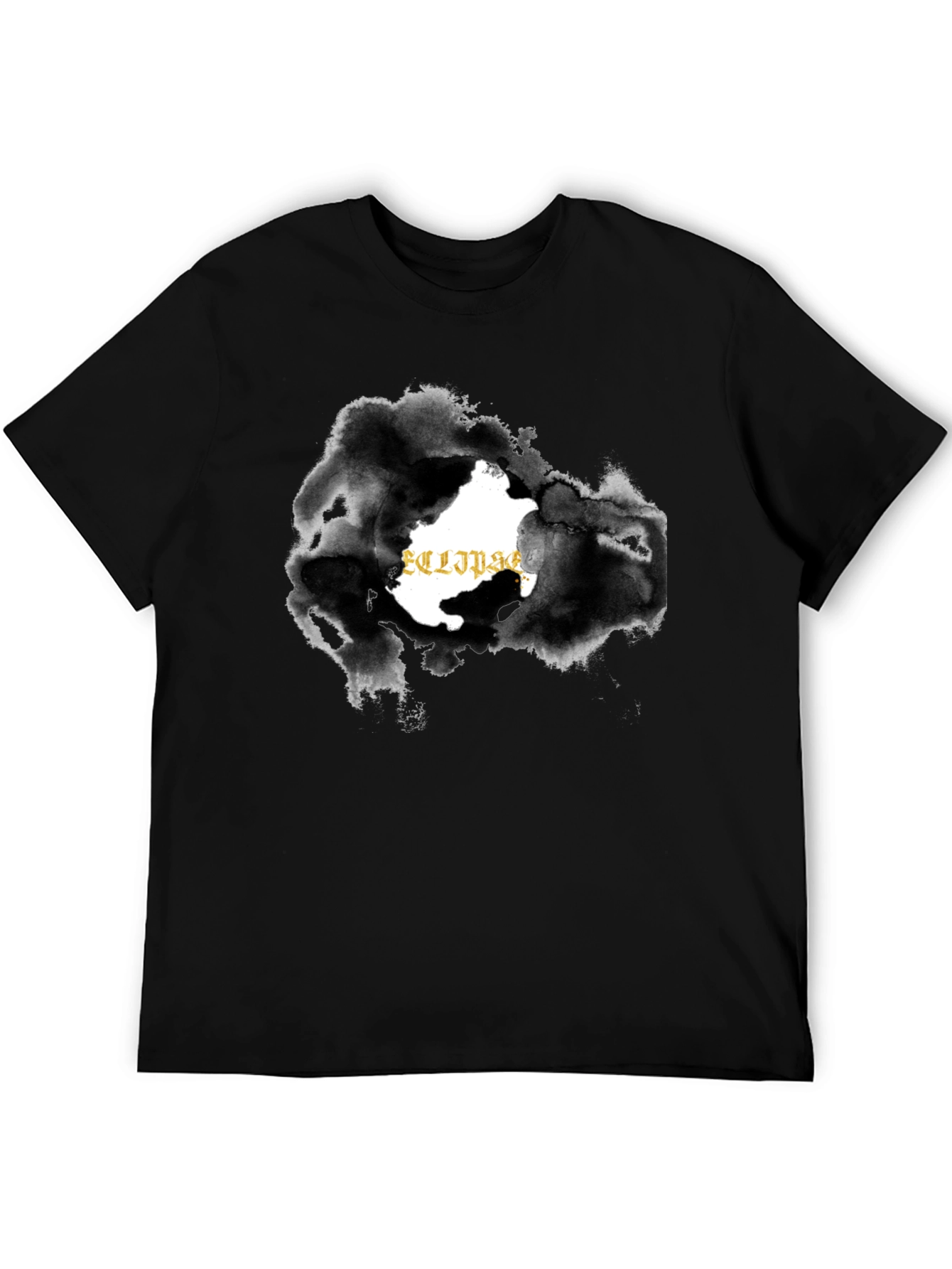 Black Eclipse Graphic Black T-Shirt for Men view 5