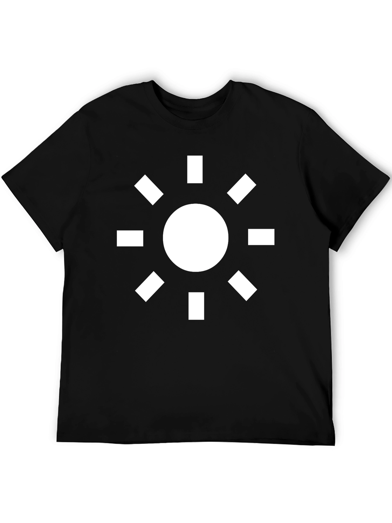 Black Geometric Sun Graphic Tee - Black view 5
