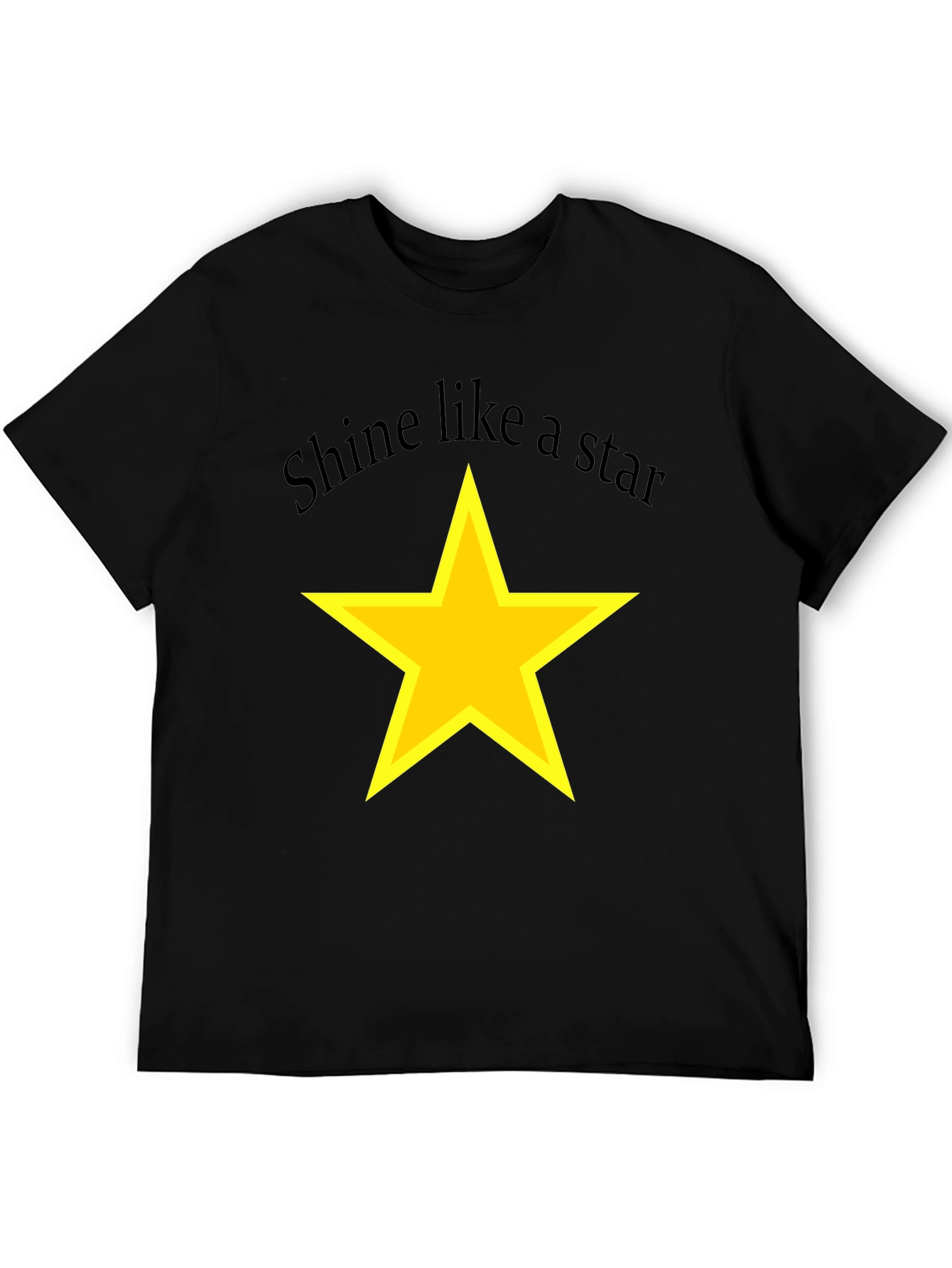 Black Shine Like a Star Black T-Shirt view 5