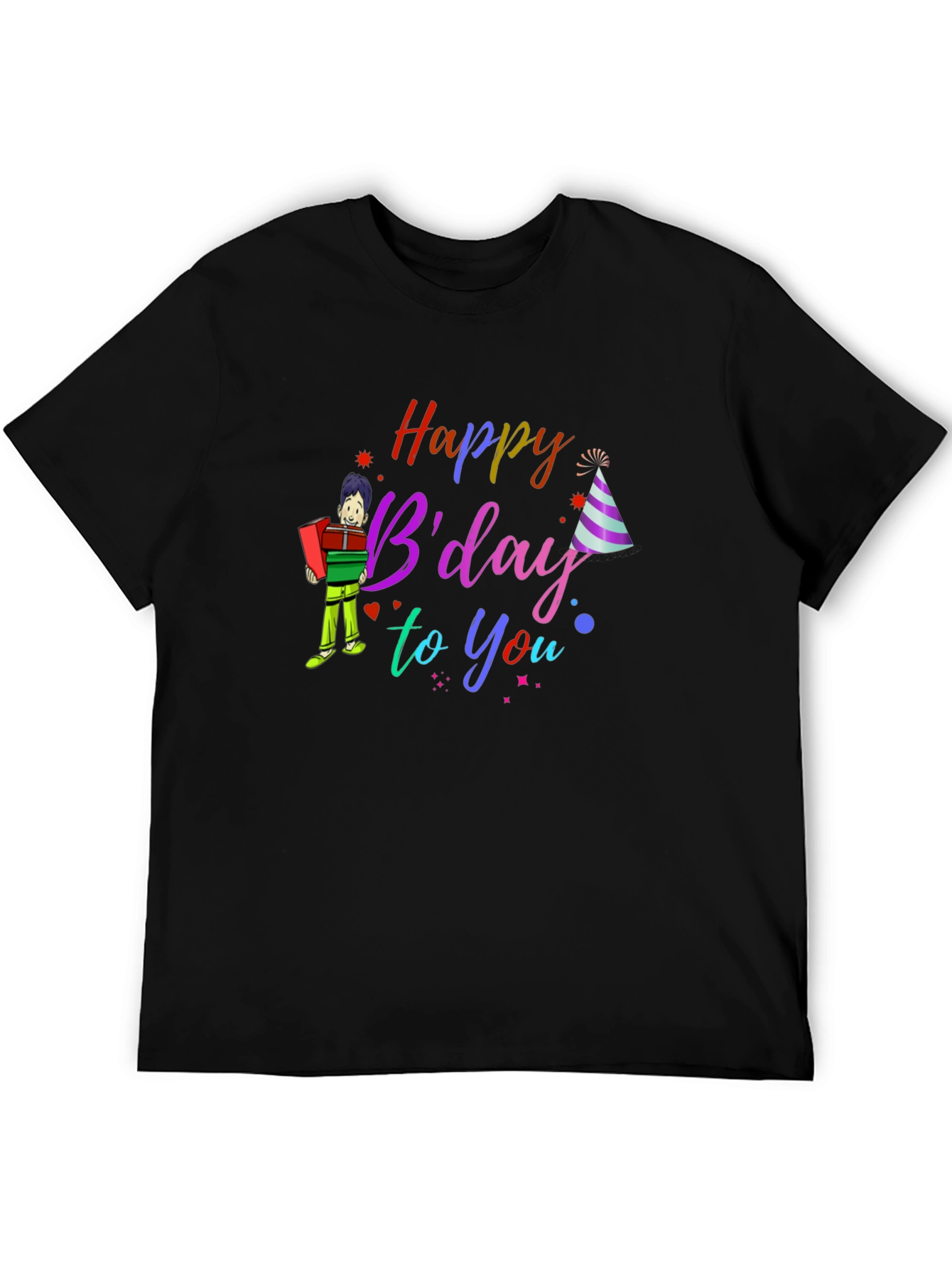 Black Happy B'day to You T-Shirt view 5