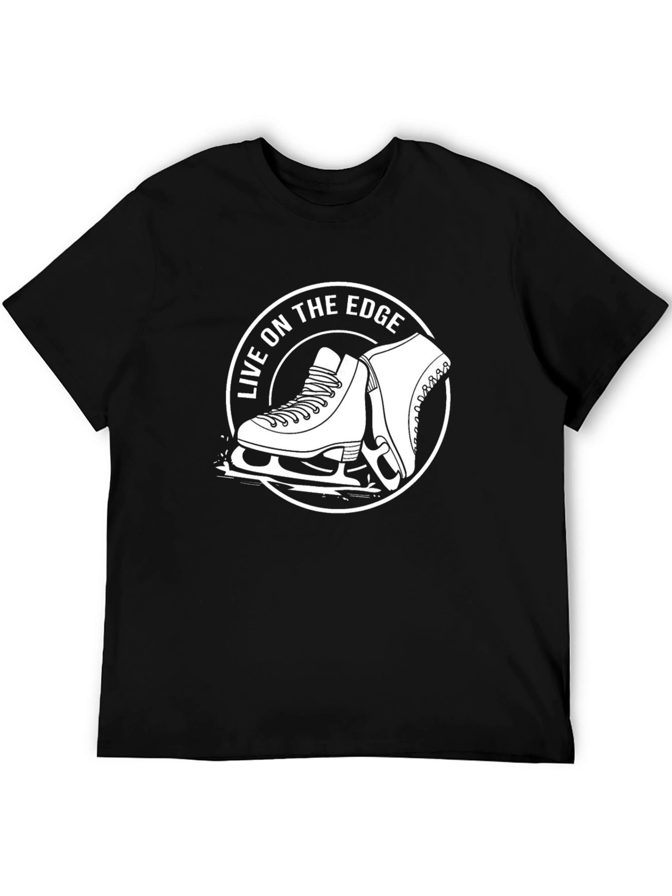 Black Live on the Edge Ice Skate T-Shirt view 5