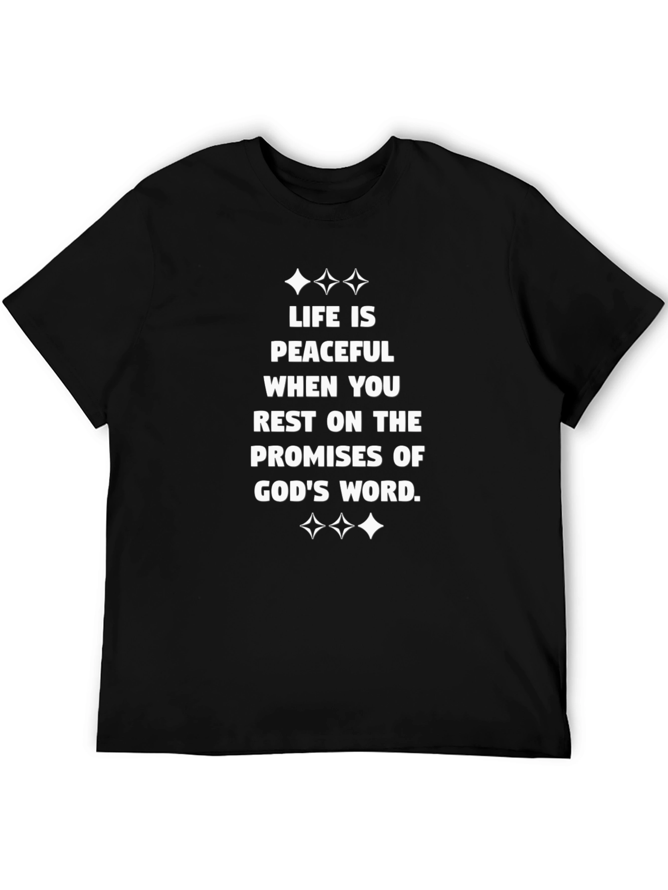 Black Peaceful Life T-Shirt: God's Promises Design view 5