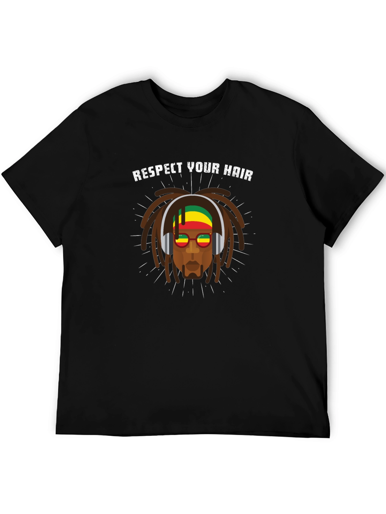 Black Respect Your Hair T-Shirt - Reggae Style view 5