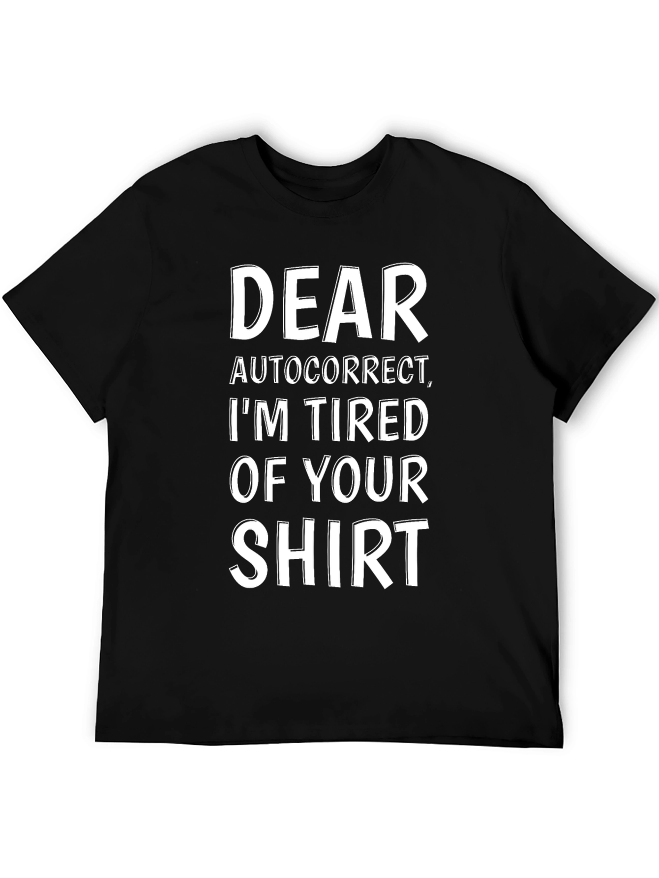 Black Dear Autocorrect Funny Sarcastic Novelty T-Shirt view 5