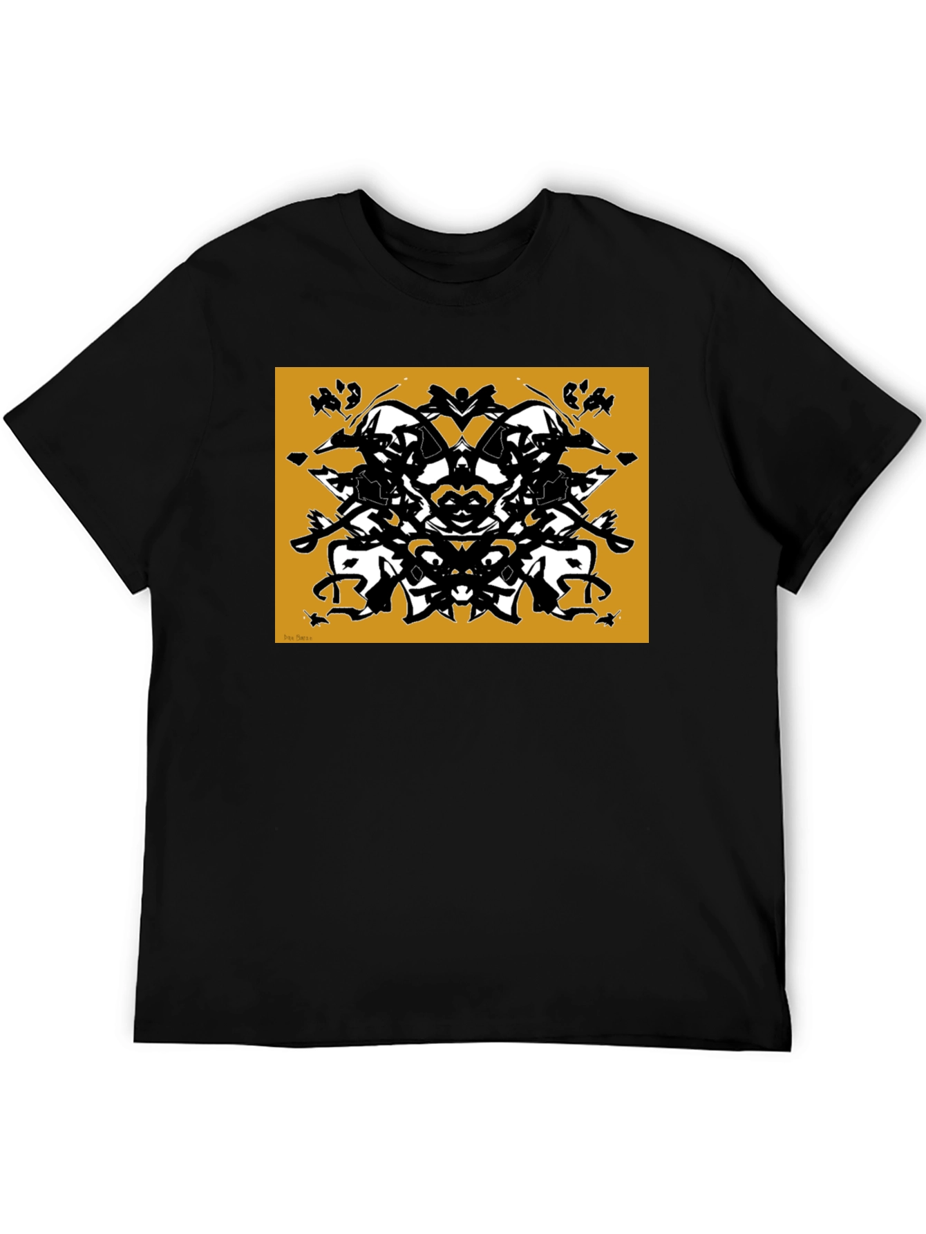 Black Abstract Rorschach Inkblot Graphic Tee view 5