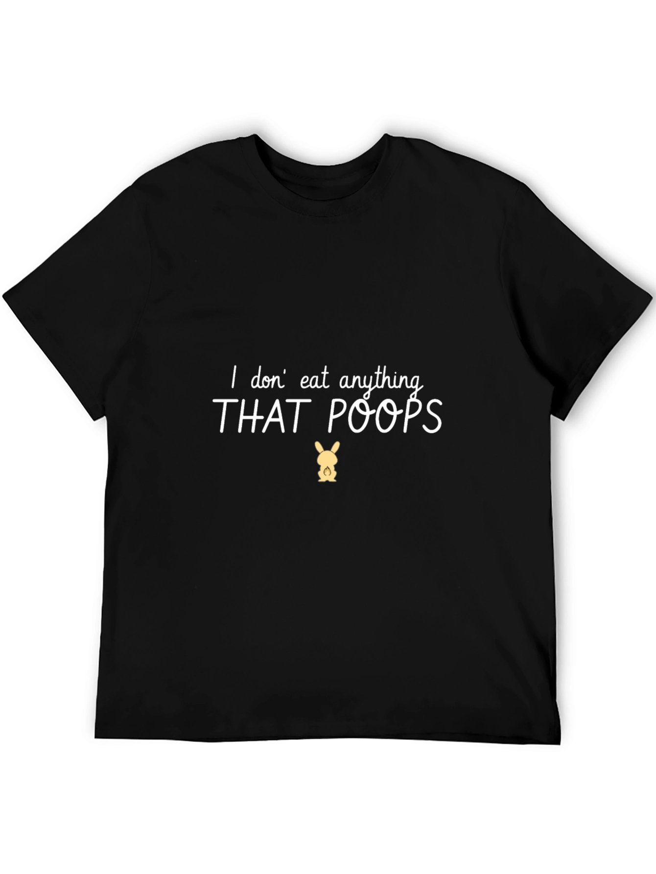 Black Vegan T-Shirt - I Don't Eat Anything That Poops view 5