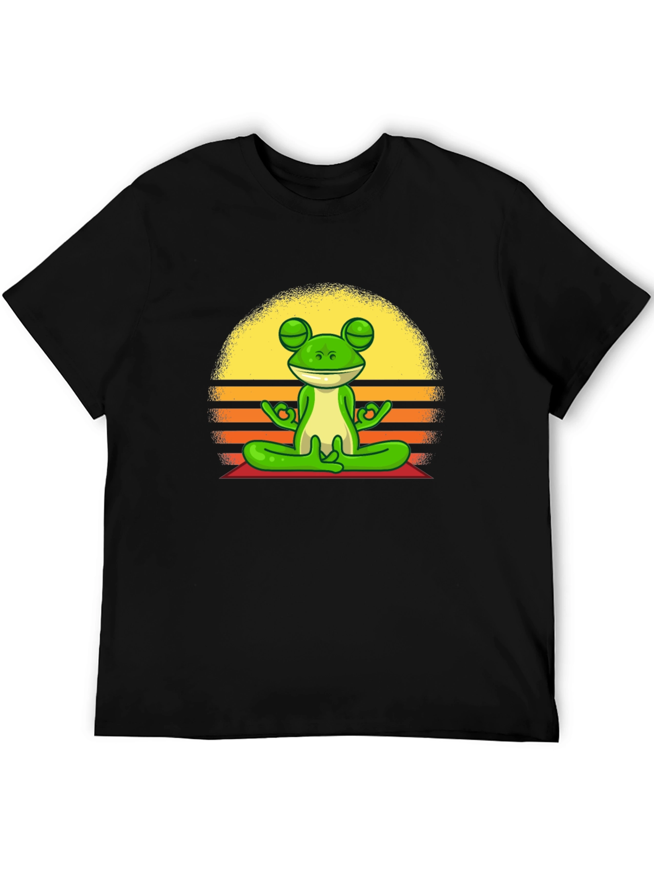 Black Meditating Frog T-Shirt - Zen Vibe Tee view 5
