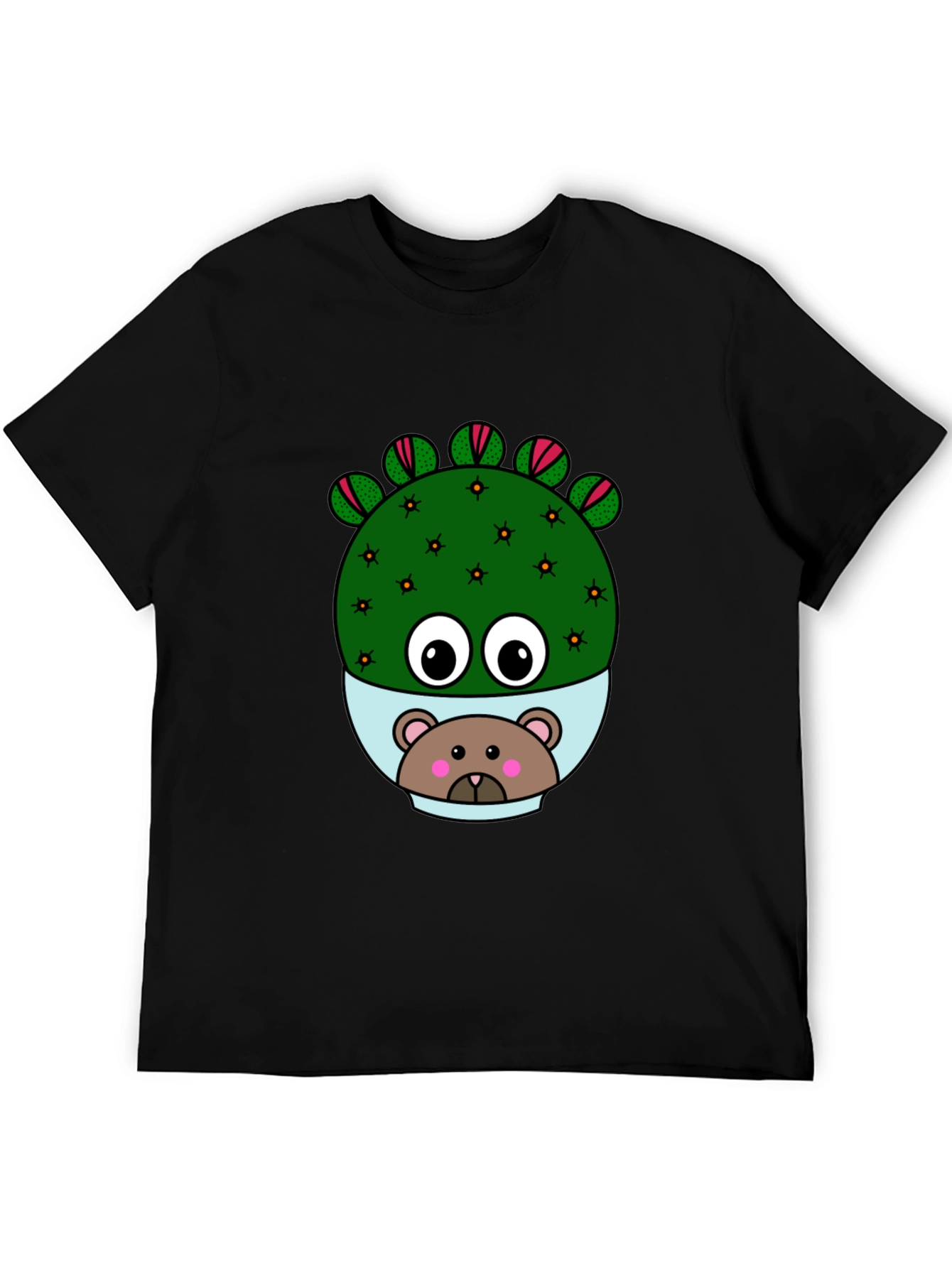 Black Cactus Bear T-Shirt - Unique Graphic Tee view 5