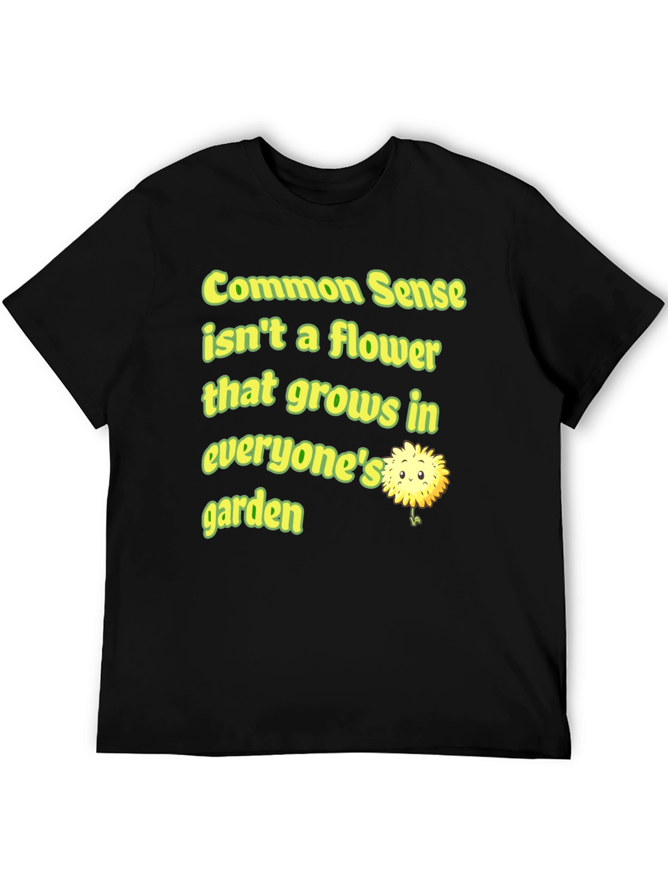 Black Common Sense Flower Graphic Tee view 5