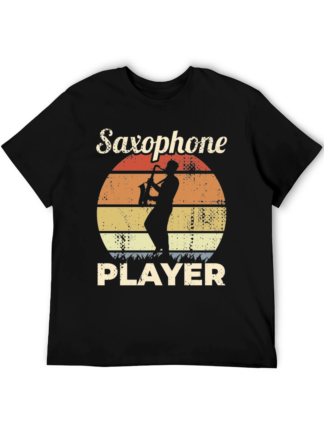 Black Saxophone Player Graphic T-Shirt view 5