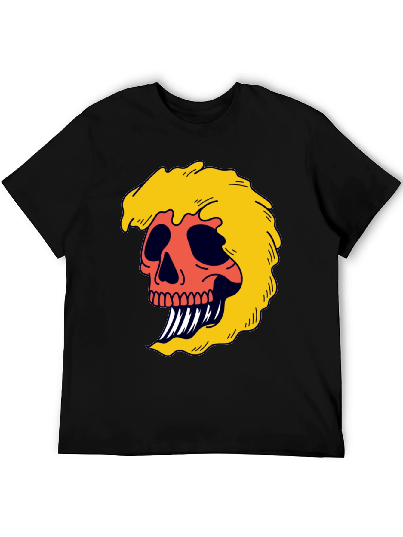Black Skull Graphic Tee - Bold & Edgy Black T-Shirt view 5
