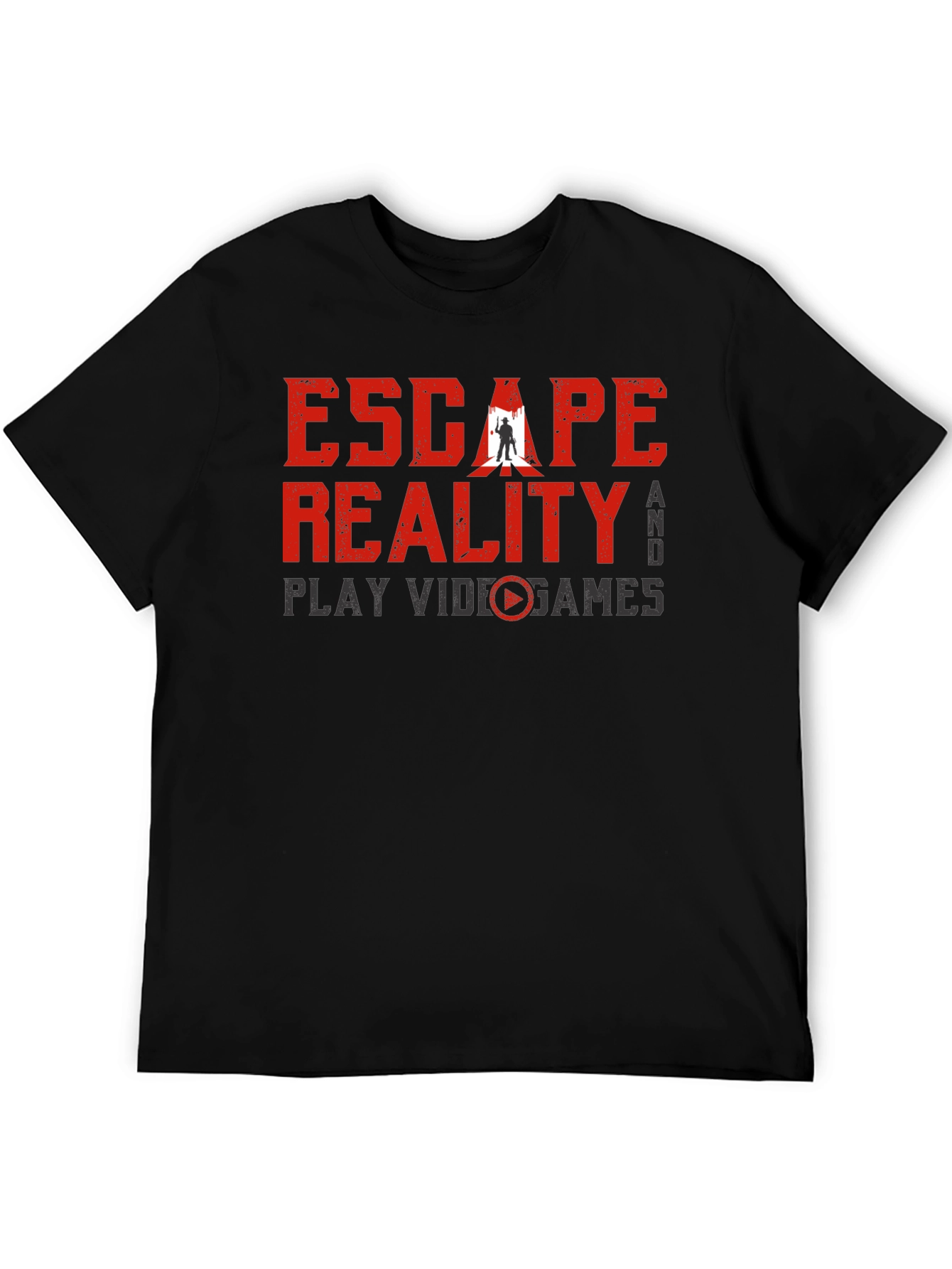 Black Escape Reality Video Game Black T-Shirt view 5