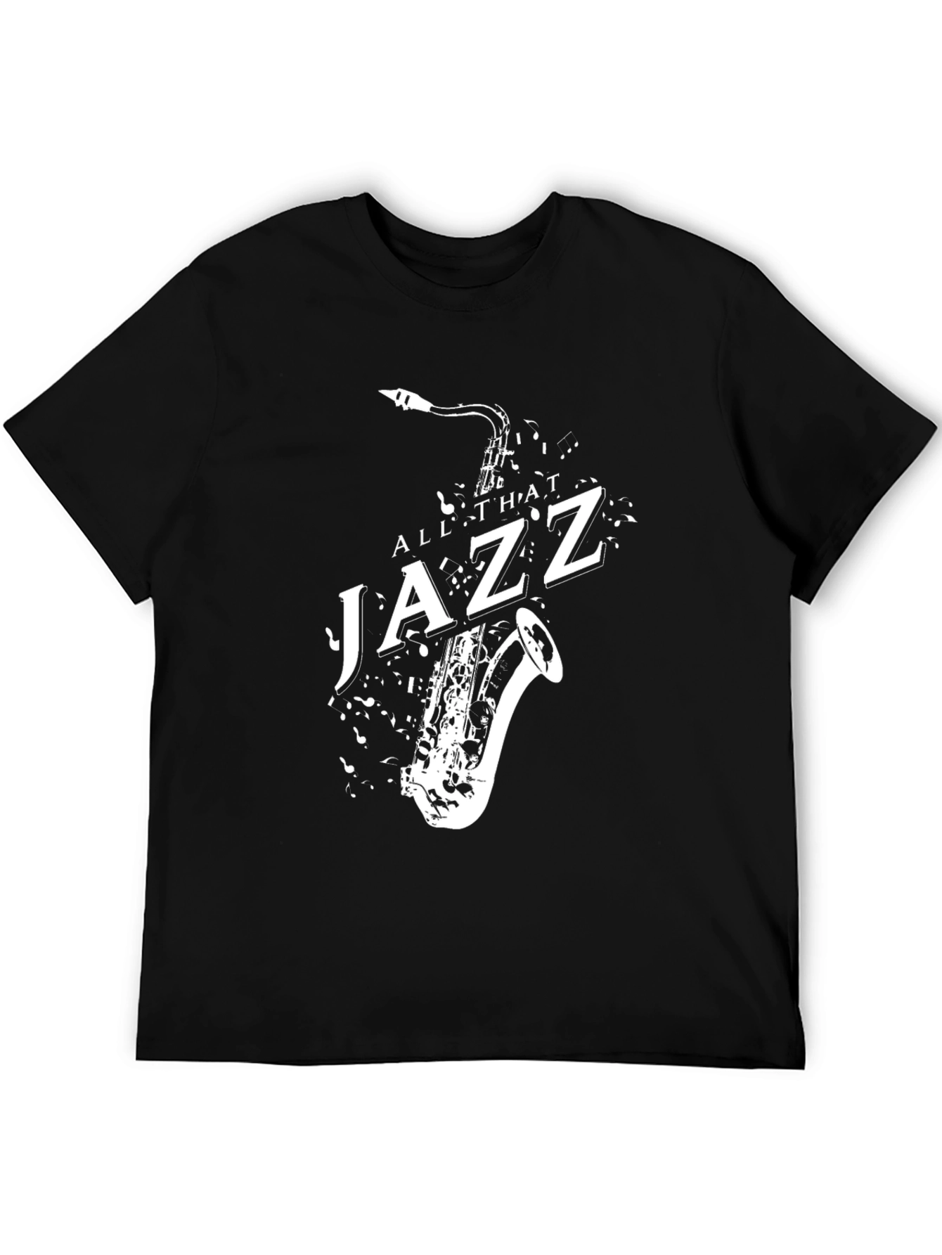 Black All That Jazz Saxophone Graphic T-Shirt view 5