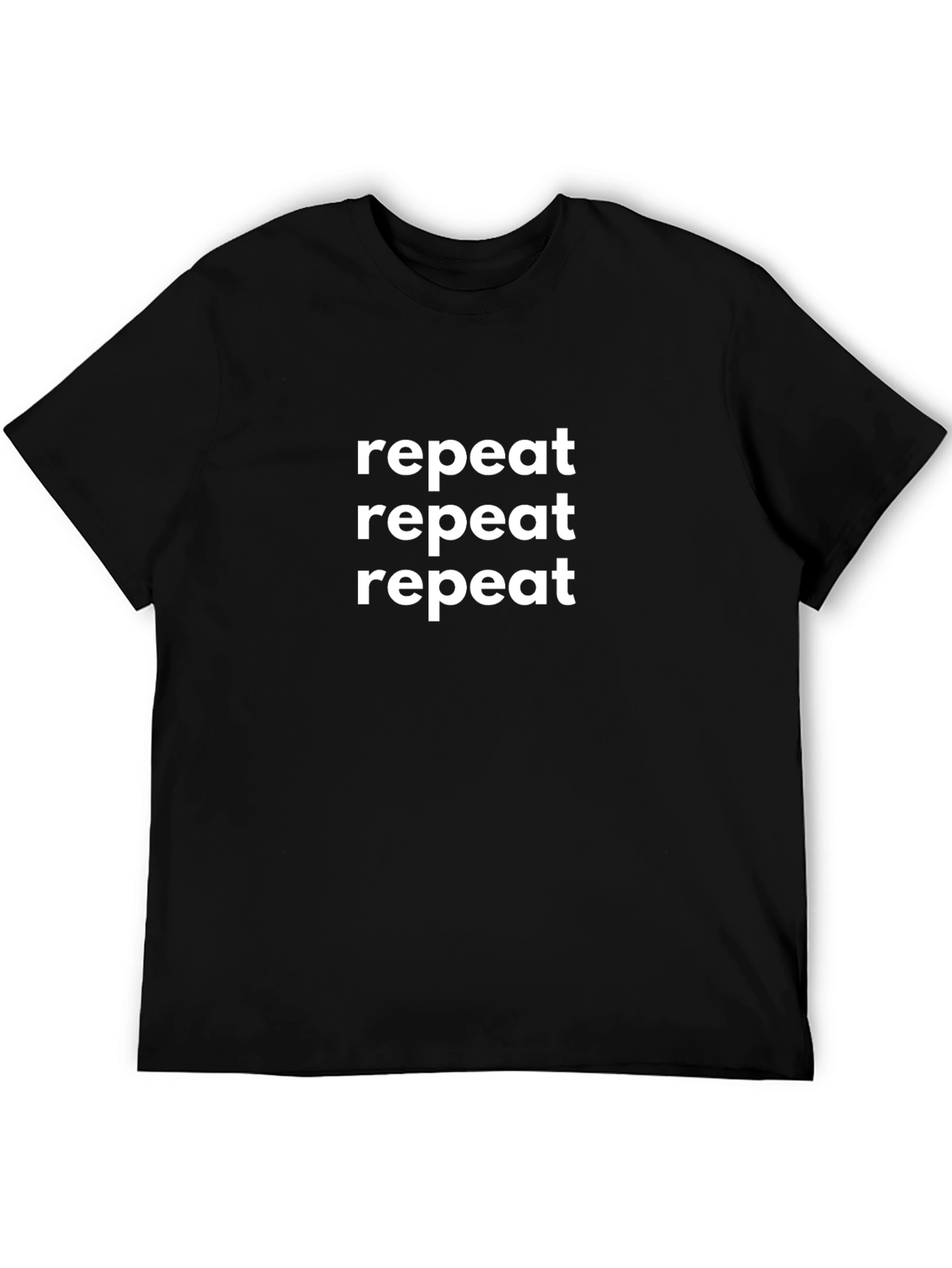 Black Repeat Graphic Tee - Black Cotton Comfort view 5
