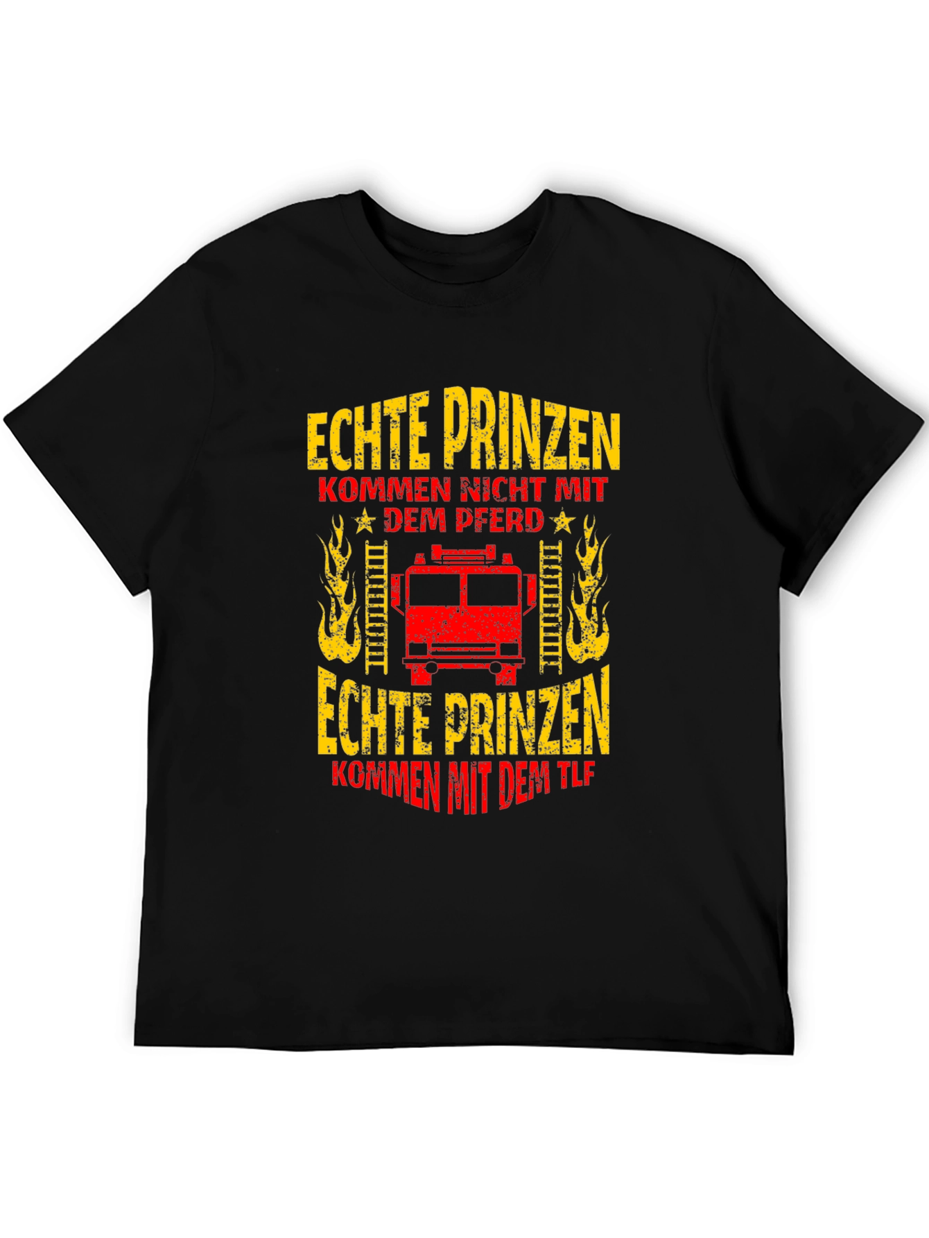 Black Firefighter T-Shirt - Real Princes Come With the TLF view 5