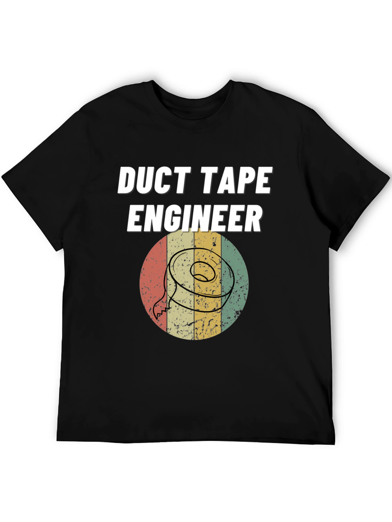 Black Duct Tape Engineer T-Shirt - Retro Design view 5