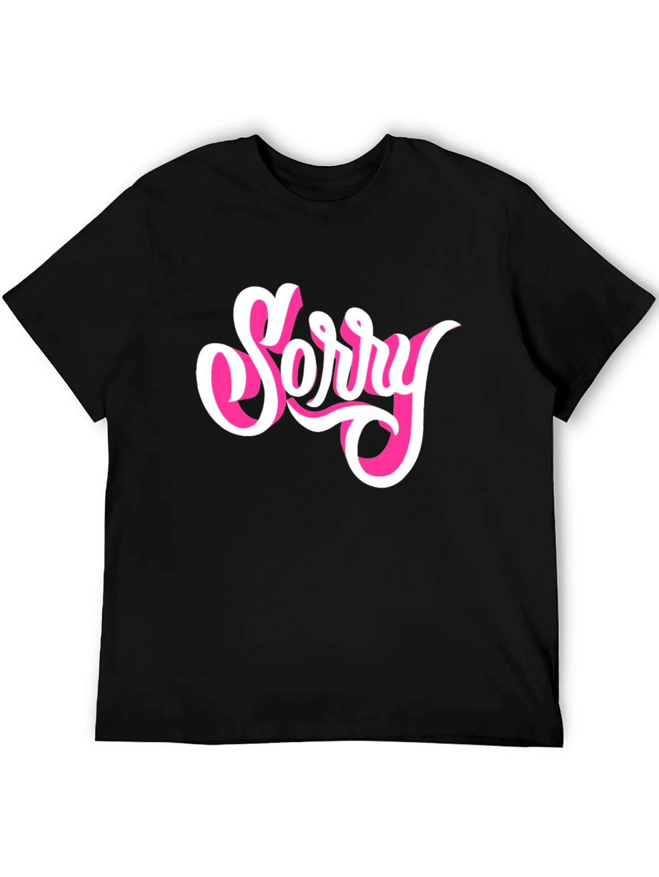 Black Sorry Graphic Tee - Black Cotton Blend view 5