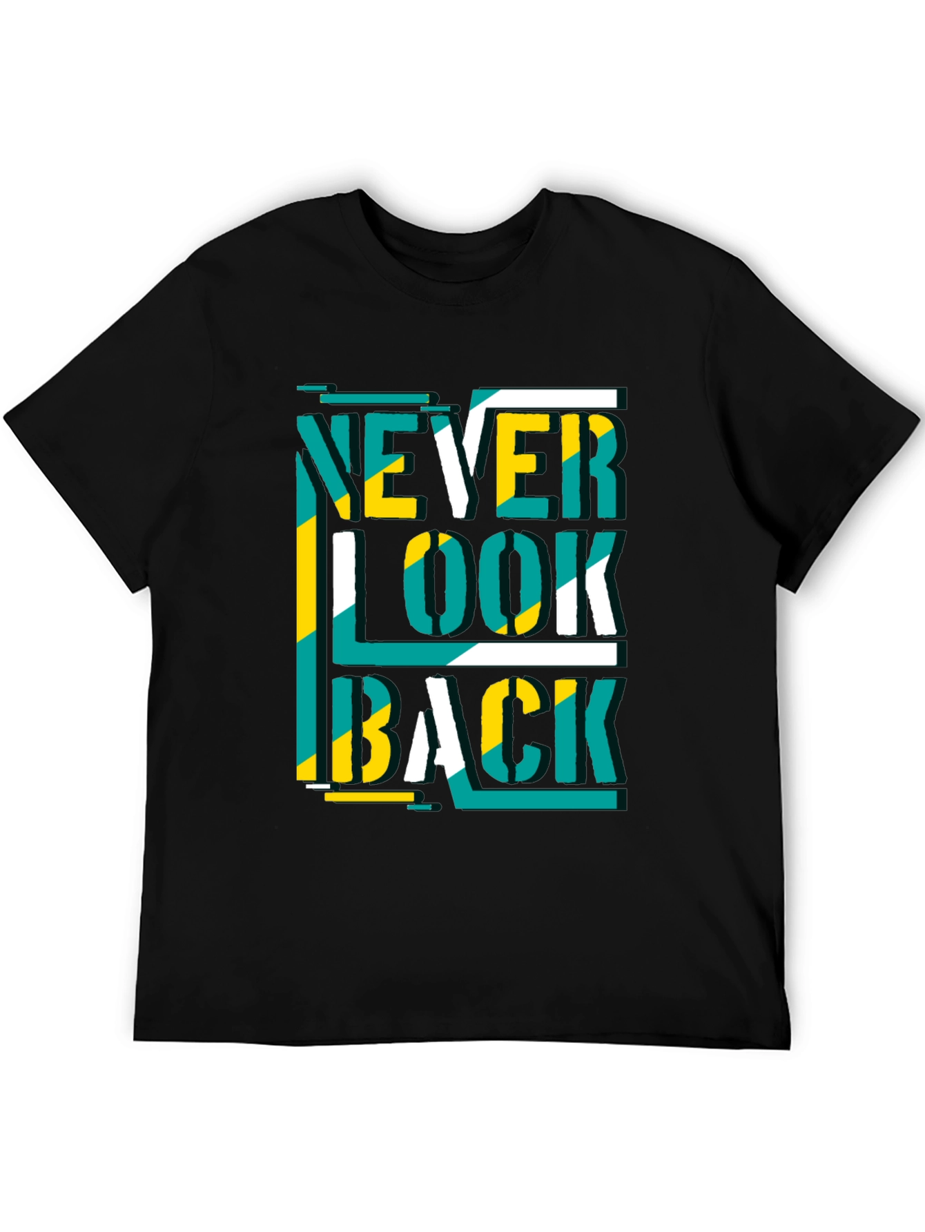 Black Never Look Back Graphic Print Black Tee view 5