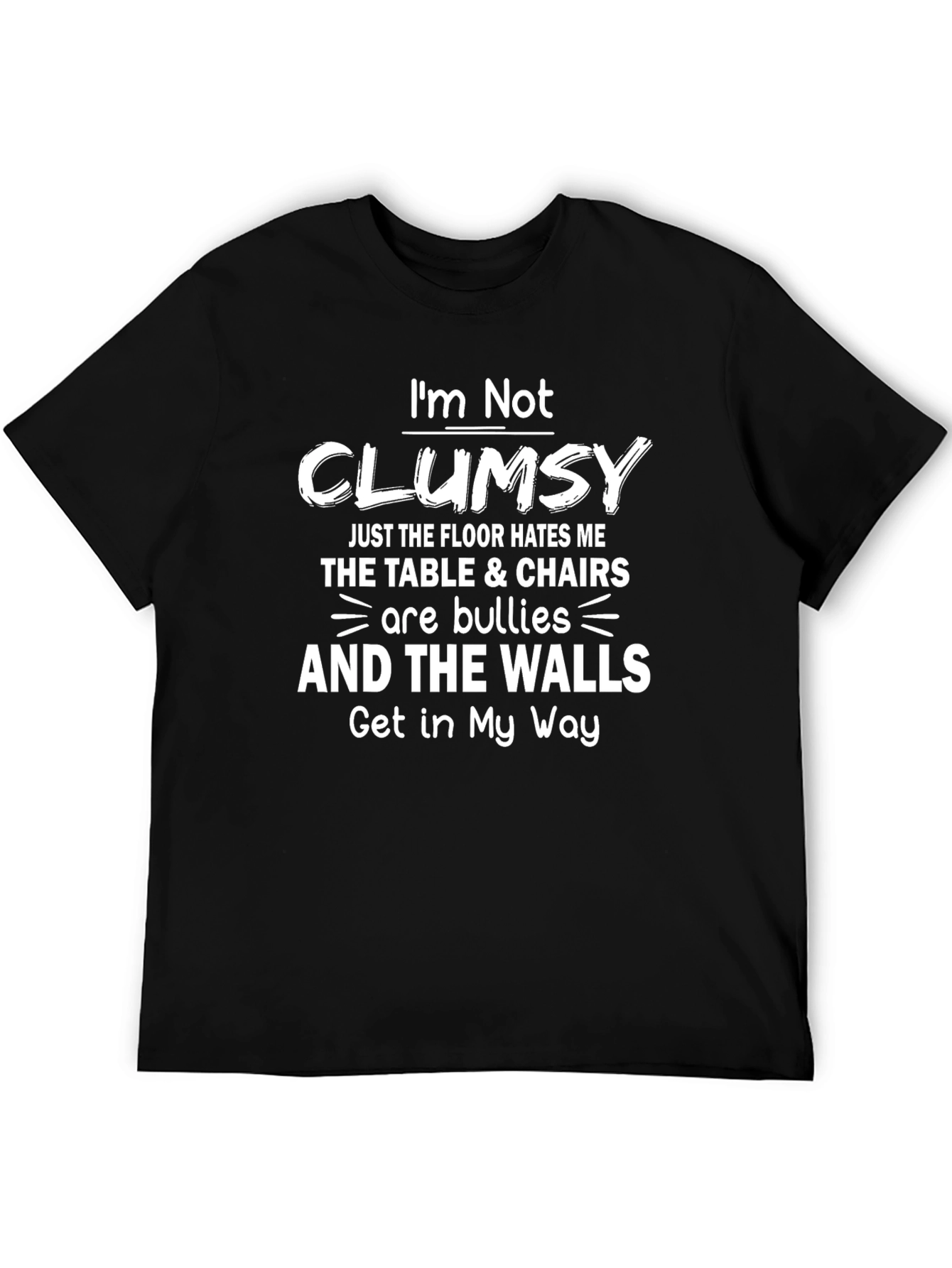 Black Clumsy Humor T-Shirt - Floor Hates Me! view 5