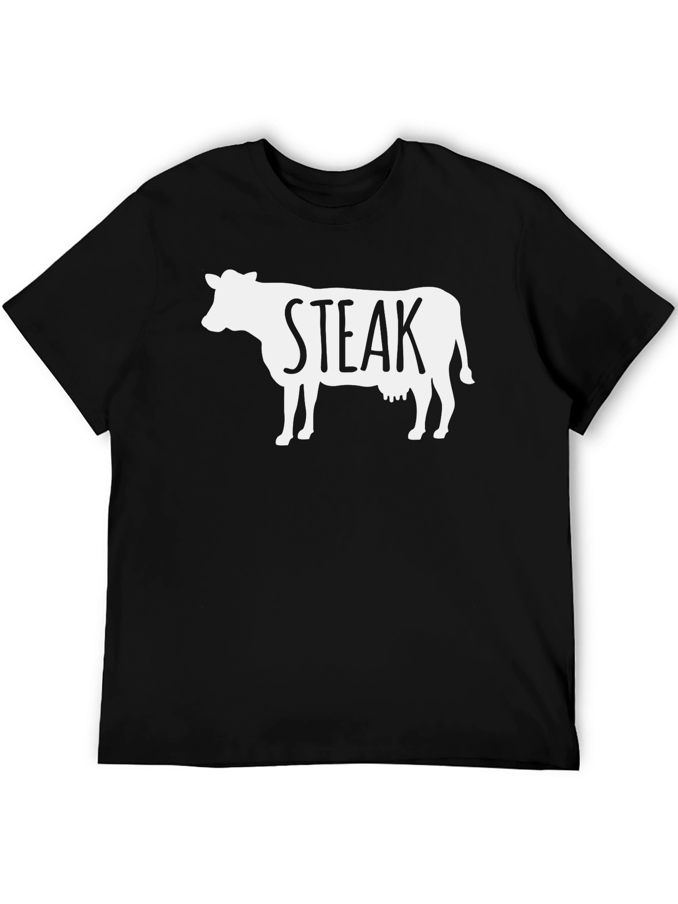 Black Steak Cow Graphic T-Shirt - Funny Meat Lover Tee view 5