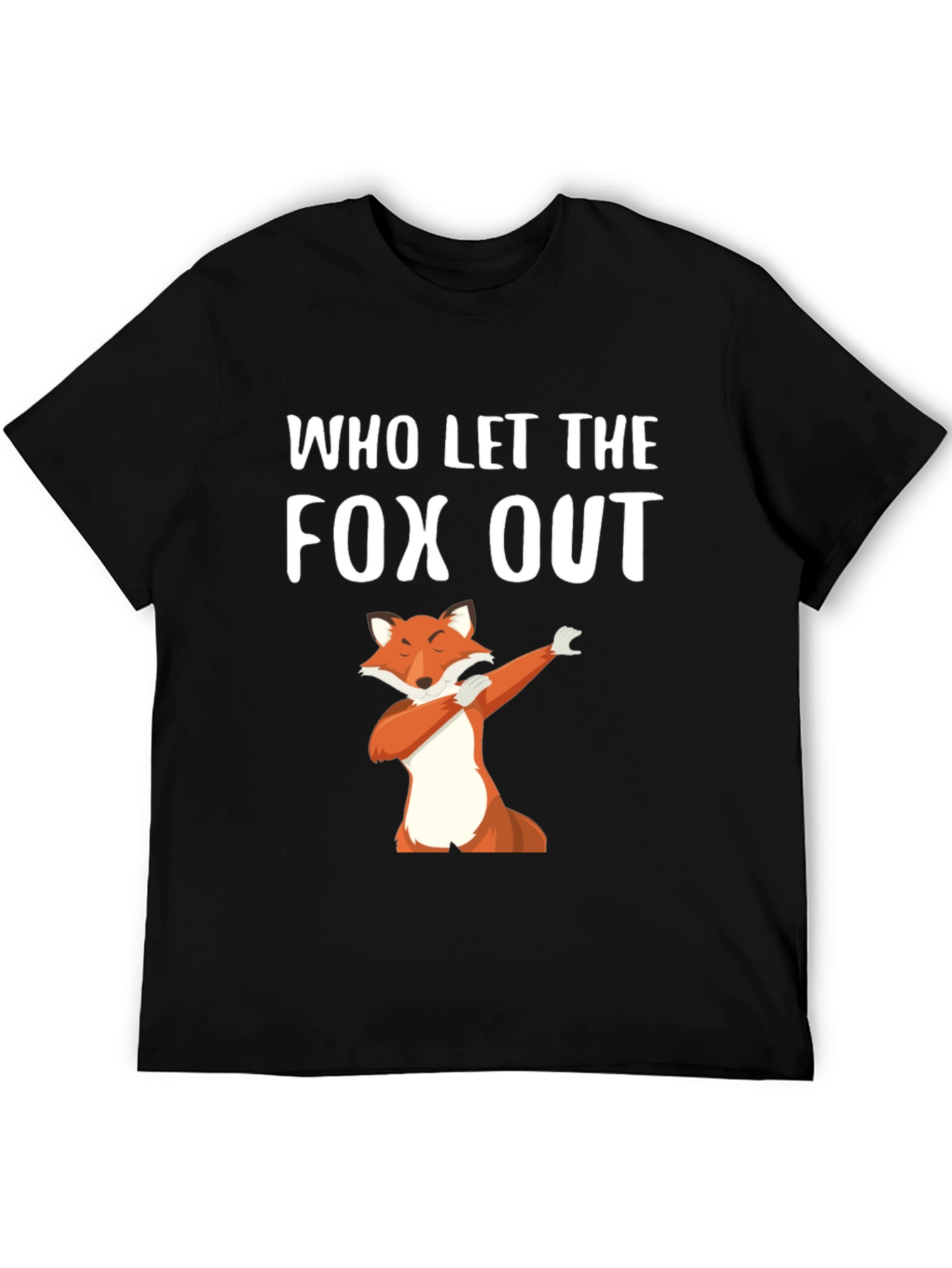 Black Who Let The Fox Out T-Shirt view 5