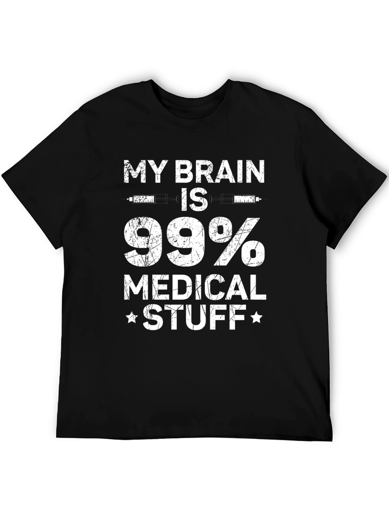 Black My Brain is 99% Medical Stuff T-Shirt view 5