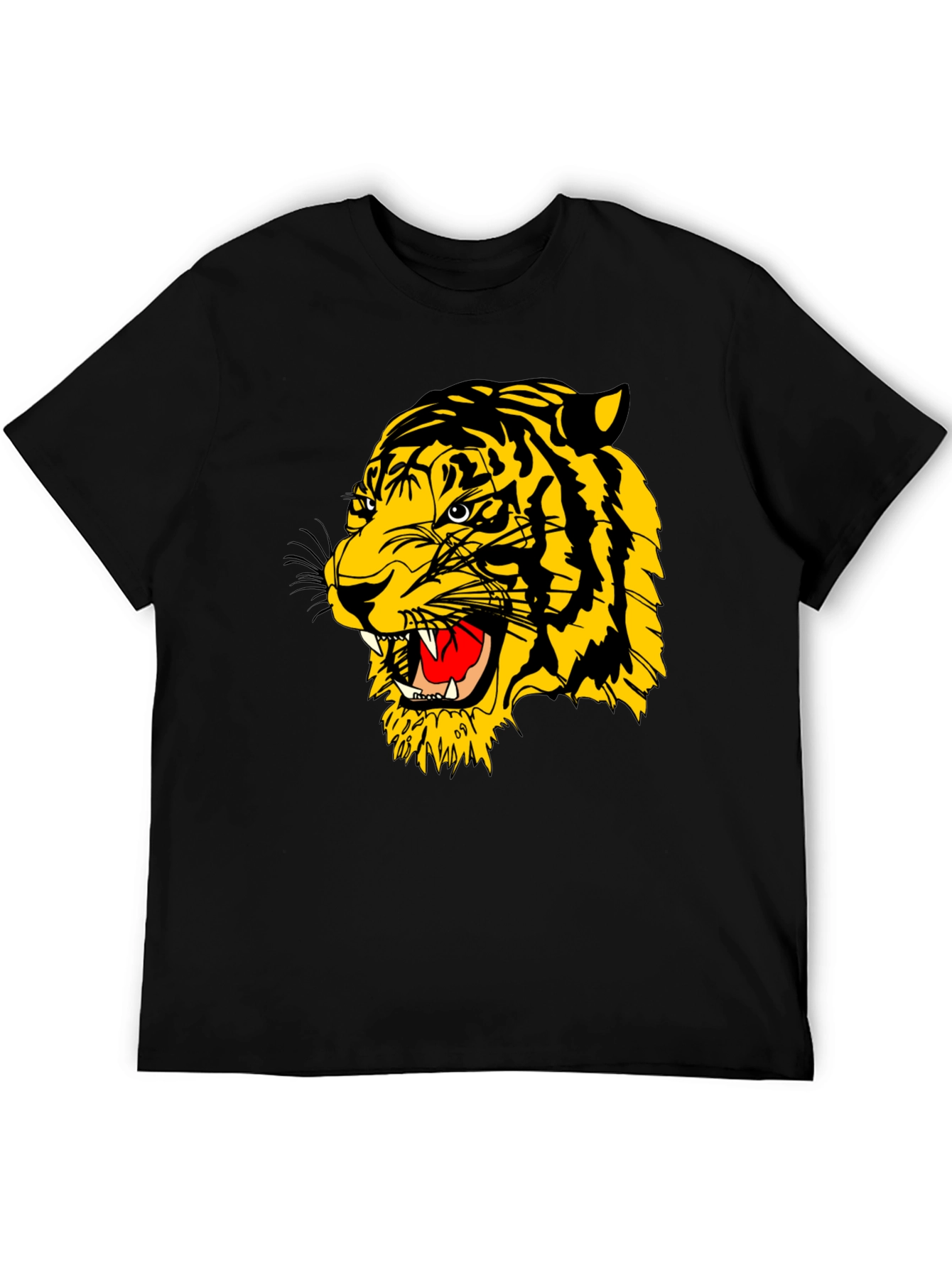 Black Roaring Tiger Graphic Black T-Shirt view 5