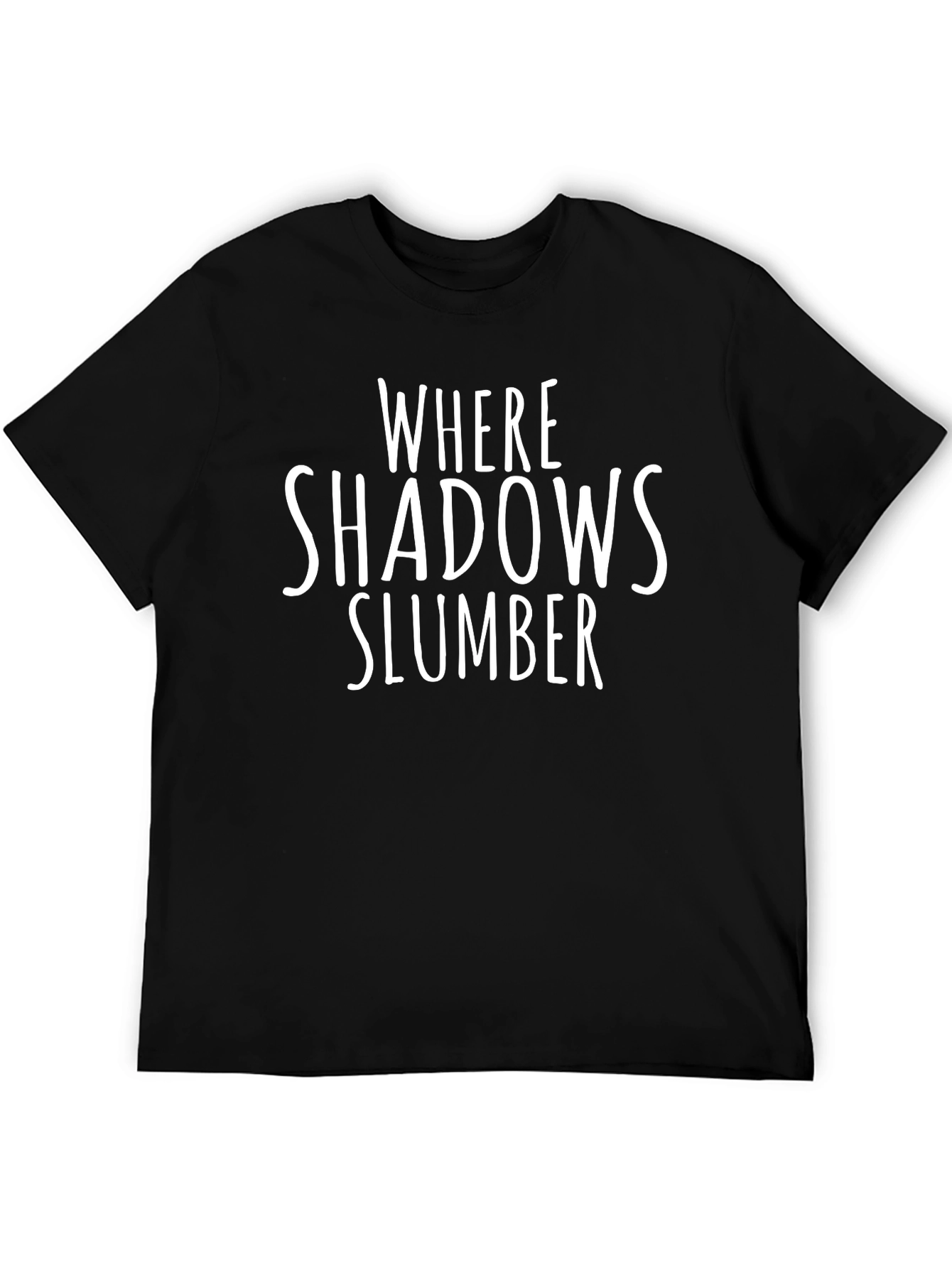 Black Where Shadows Slumber Graphic Tee view 5