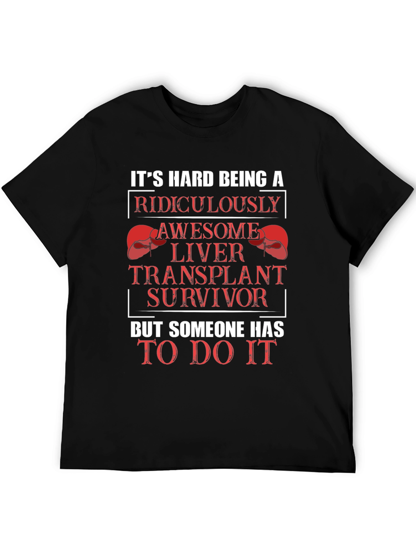 Black Funny Liver Transplant Survivor Graphic T-Shirt view 5