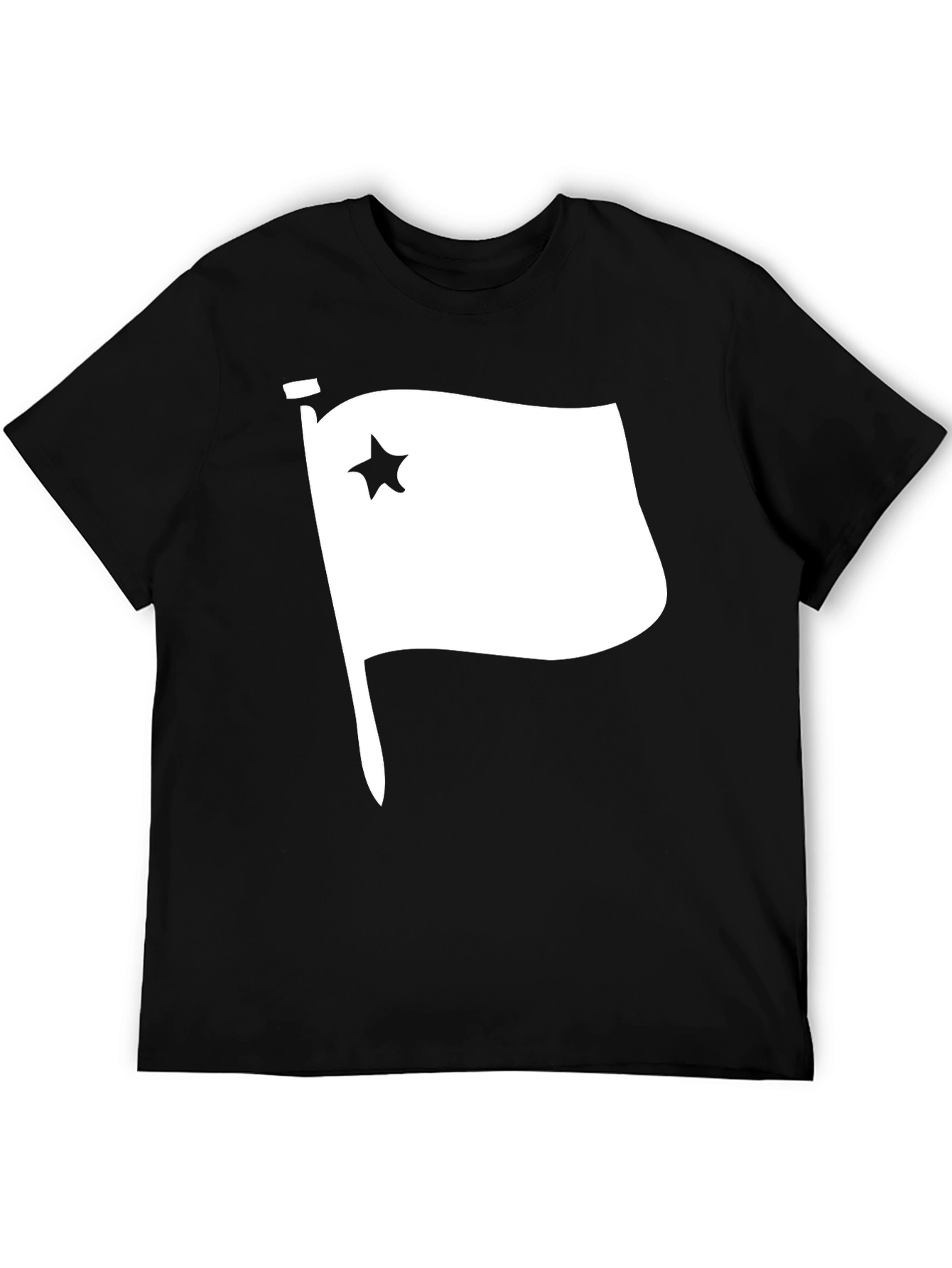 Black Star Flag Graphic T-Shirt - Black Cotton Tee view 5