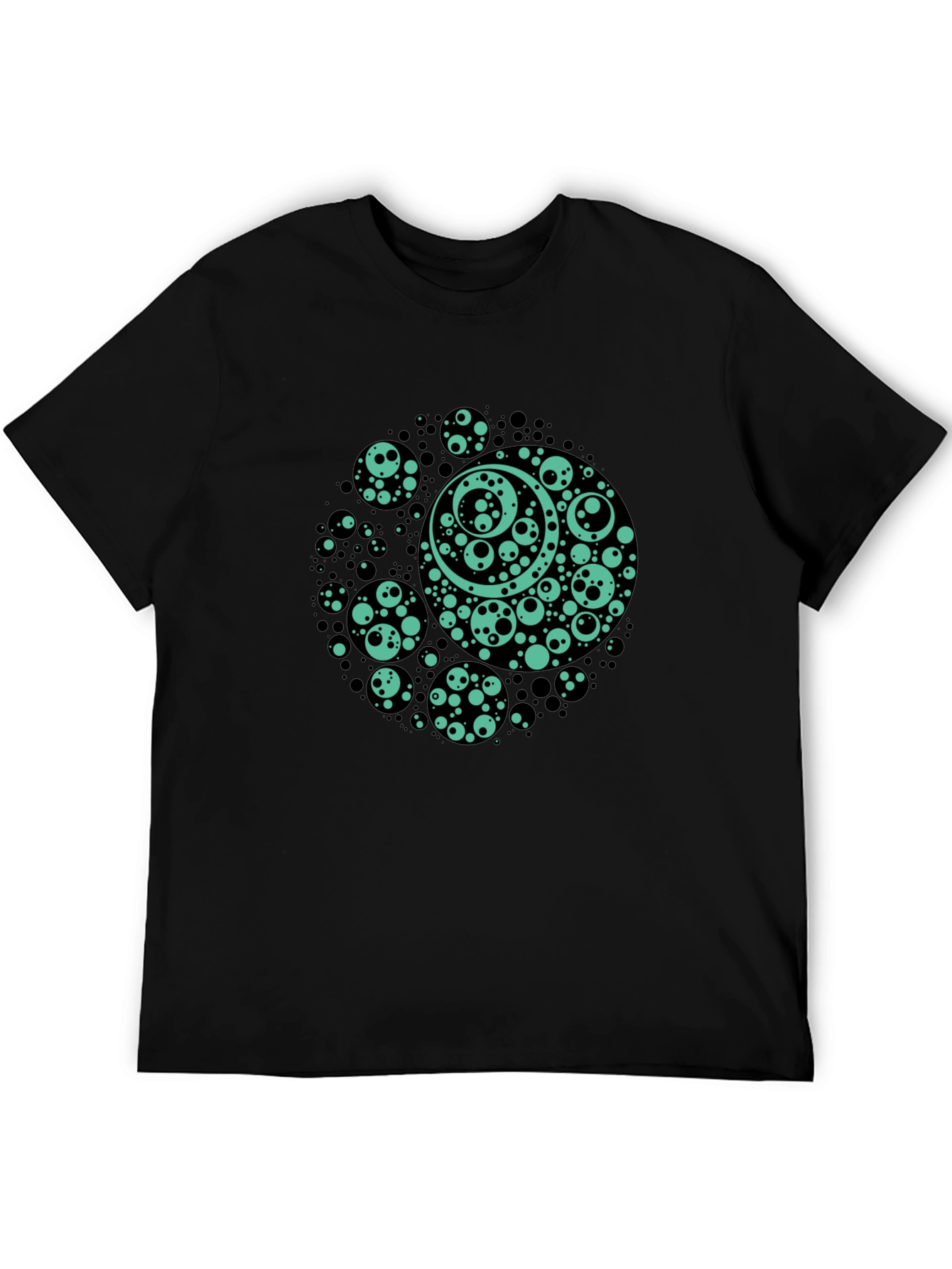 Black Abstract Circles Graphic Tee - Men's Black T-Shirt view 5