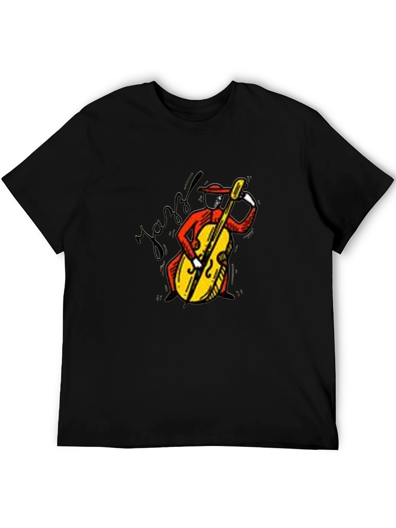 Black Jazz Bassist Graphic Tee - Classic Style view 5
