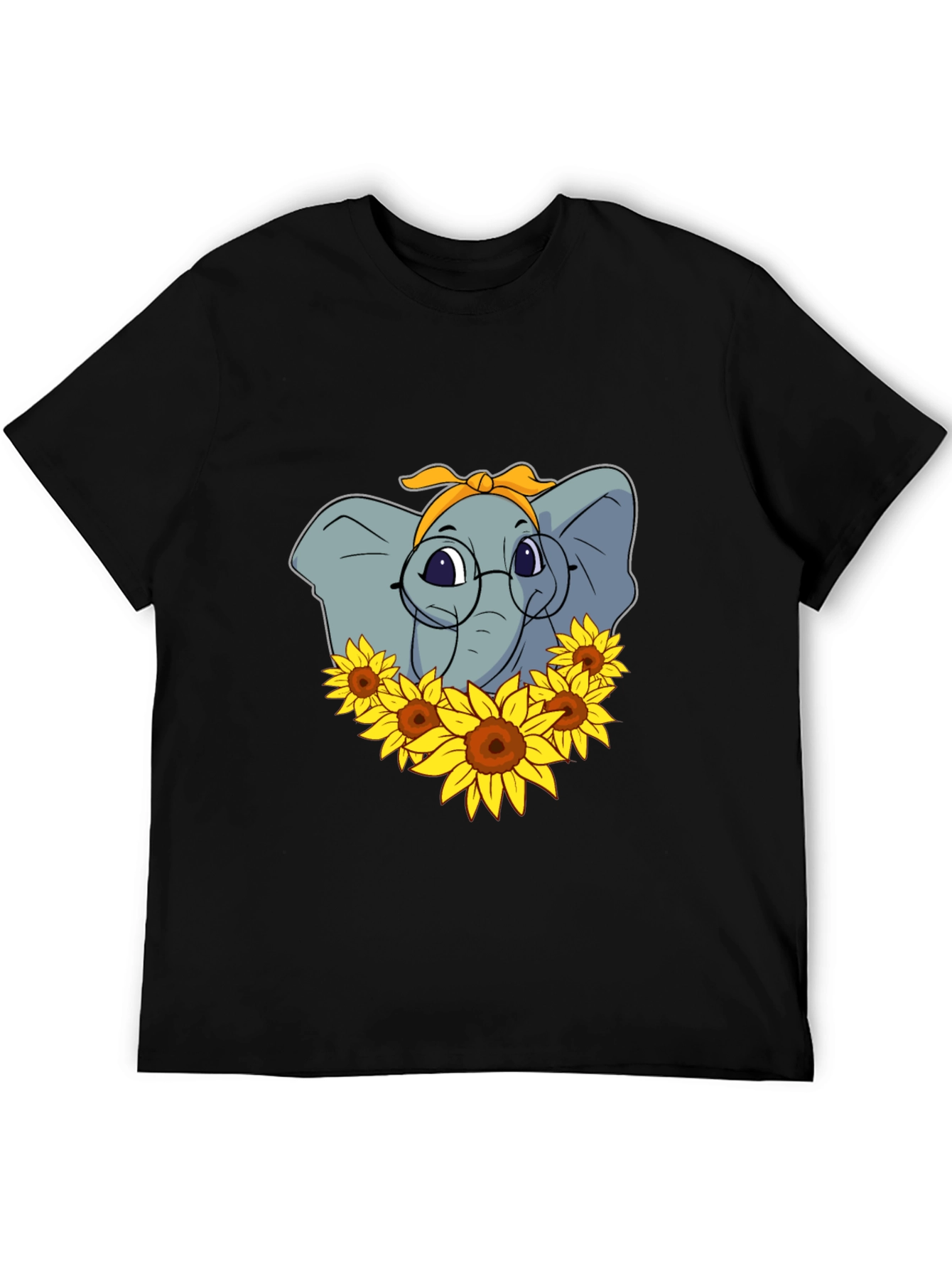 Black Elephant Sunflower T-Shirt - Stylish Graphic Tee view 5