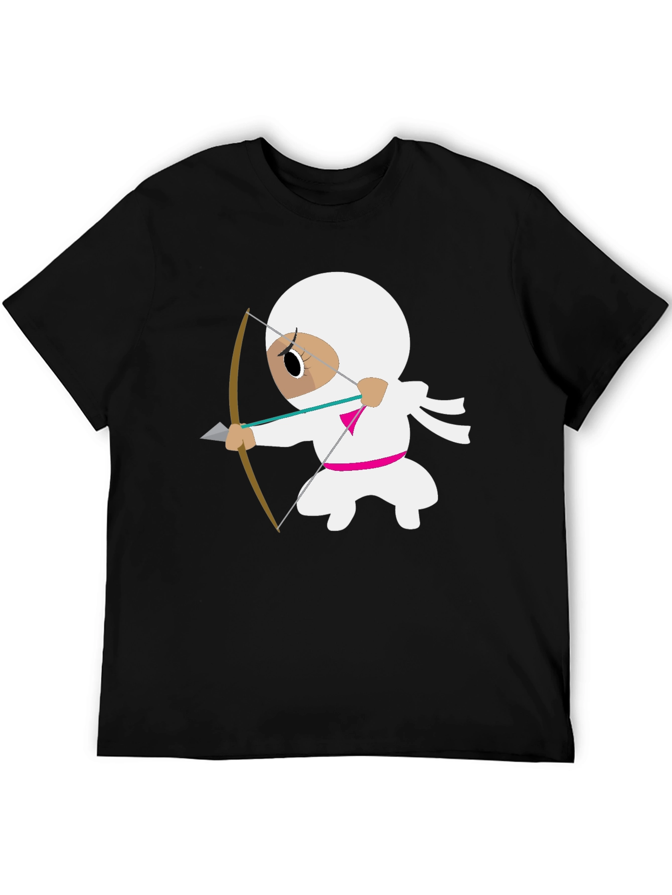 Black Ninja Archer Graphic Tee - Black Cotton T-Shirt view 5