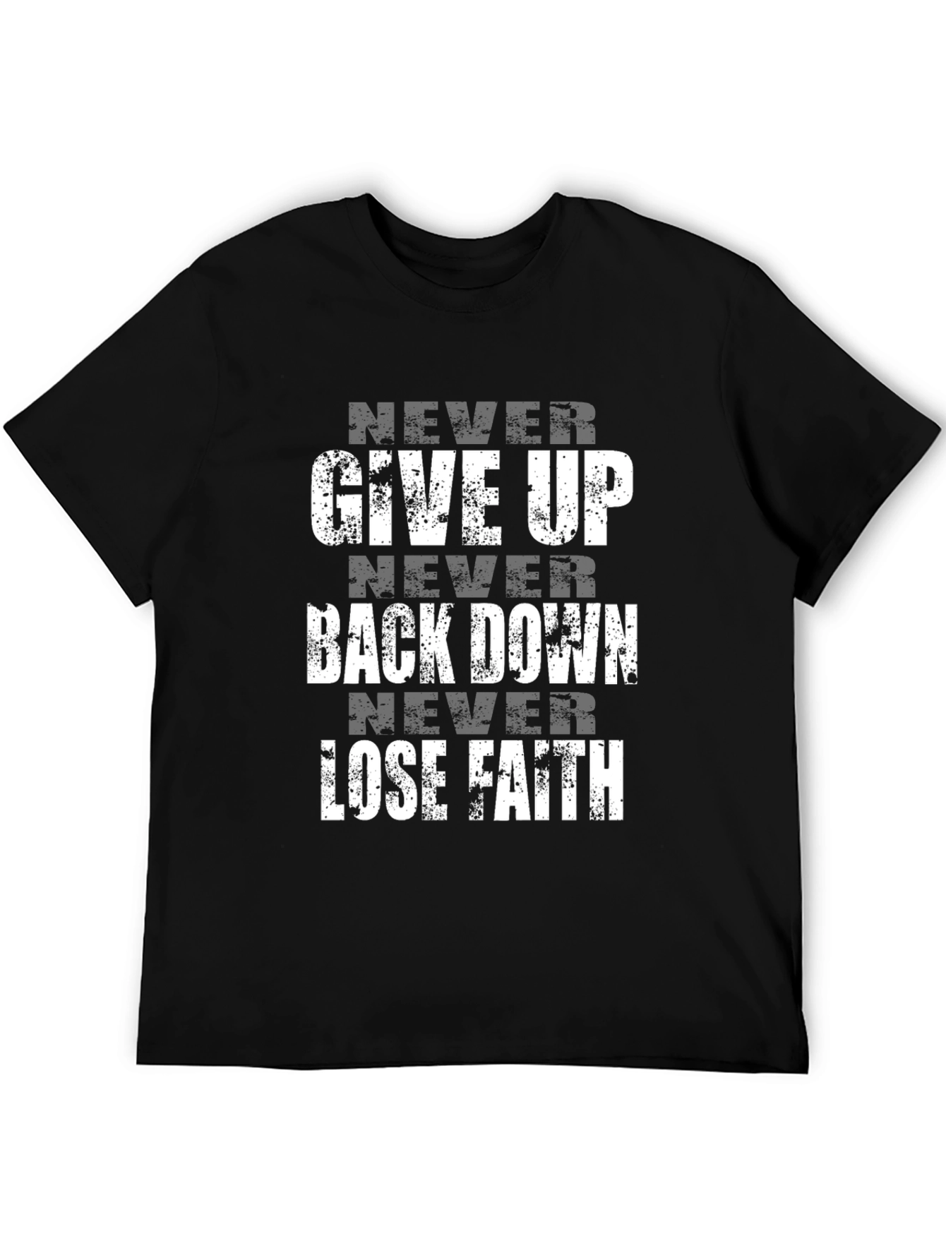 Black Motivational Never Settle Black Graphic Tee view 5