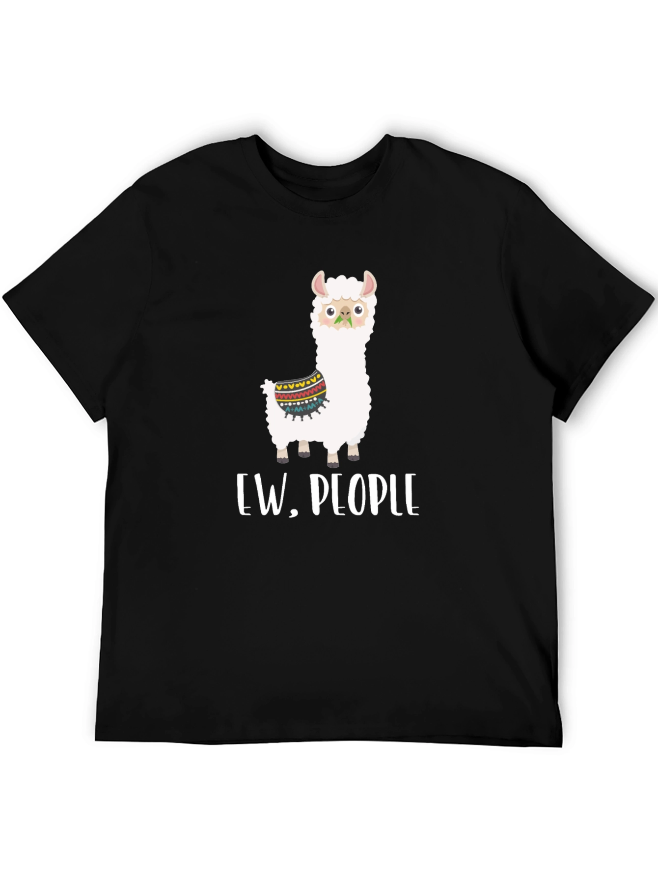 Black Ew, People Llama Graphic Tee - Quirky Comfort view 5