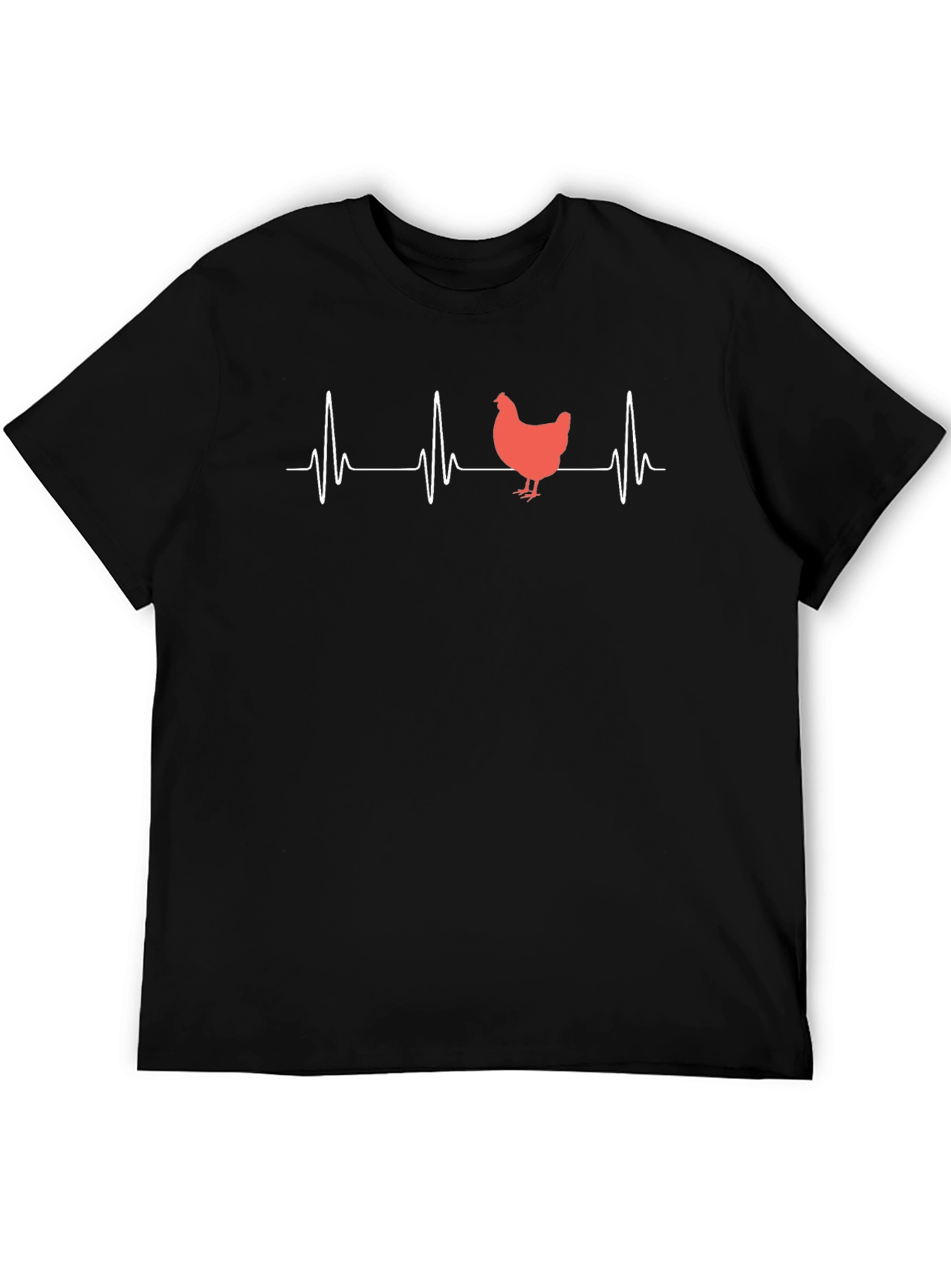 Black Chicken Heartbeat T-Shirt - Funny Animal Lover Tee view 5