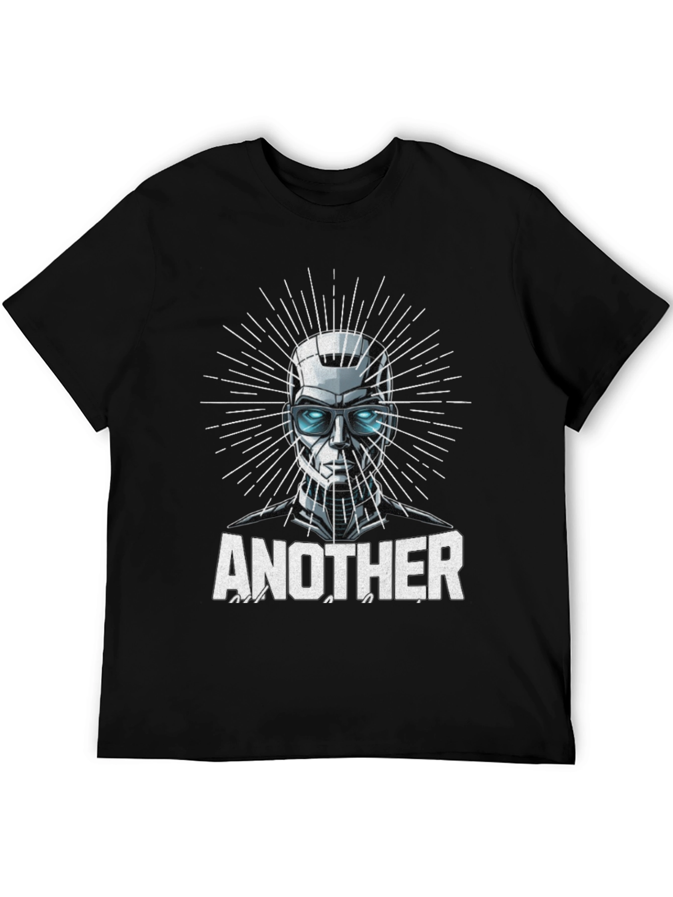 Black Another T-Shirt - Futuristic Robot Design view 5