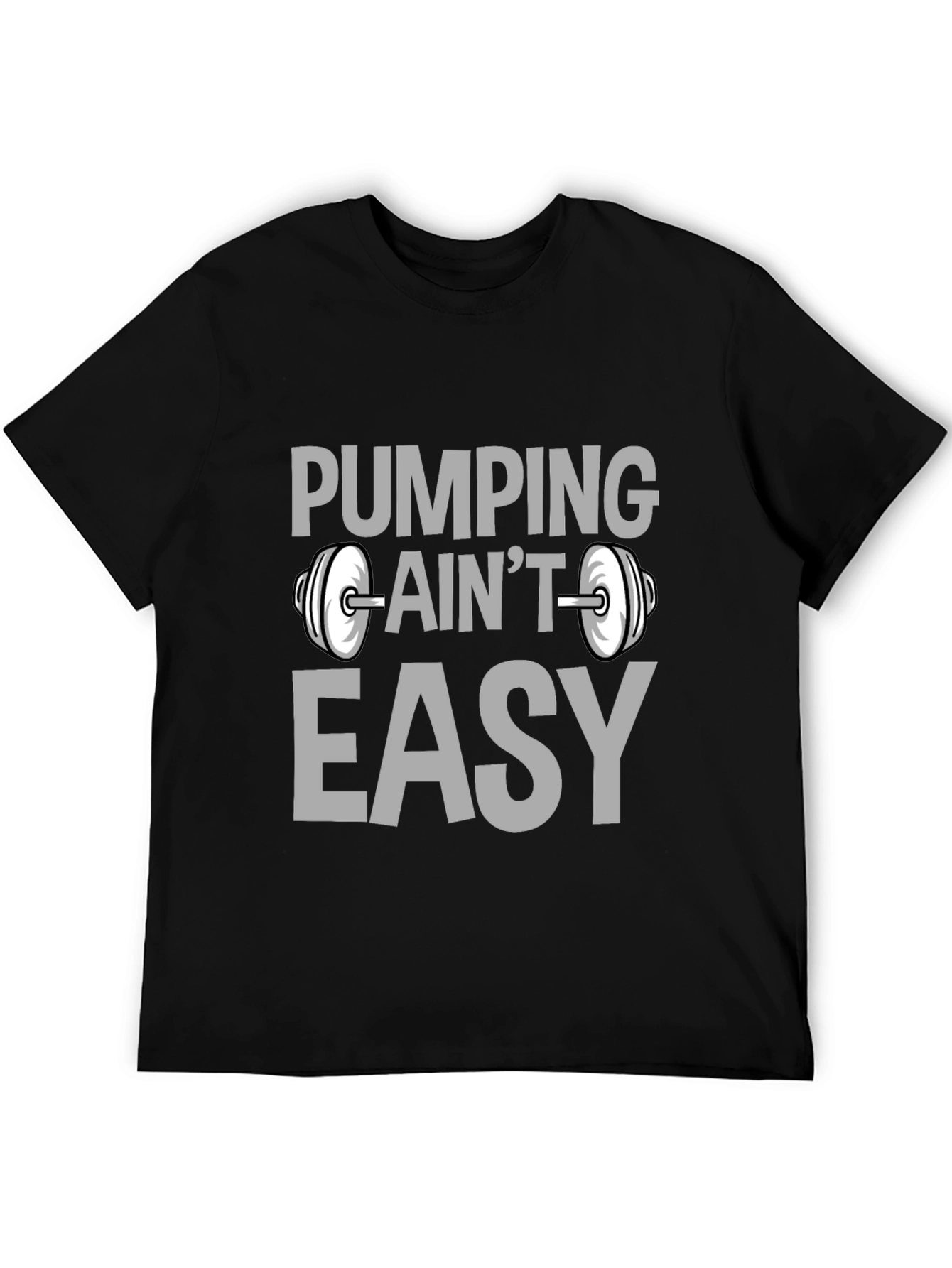 Black Pumping Ain't Easy Black Graphic T-Shirt view 5