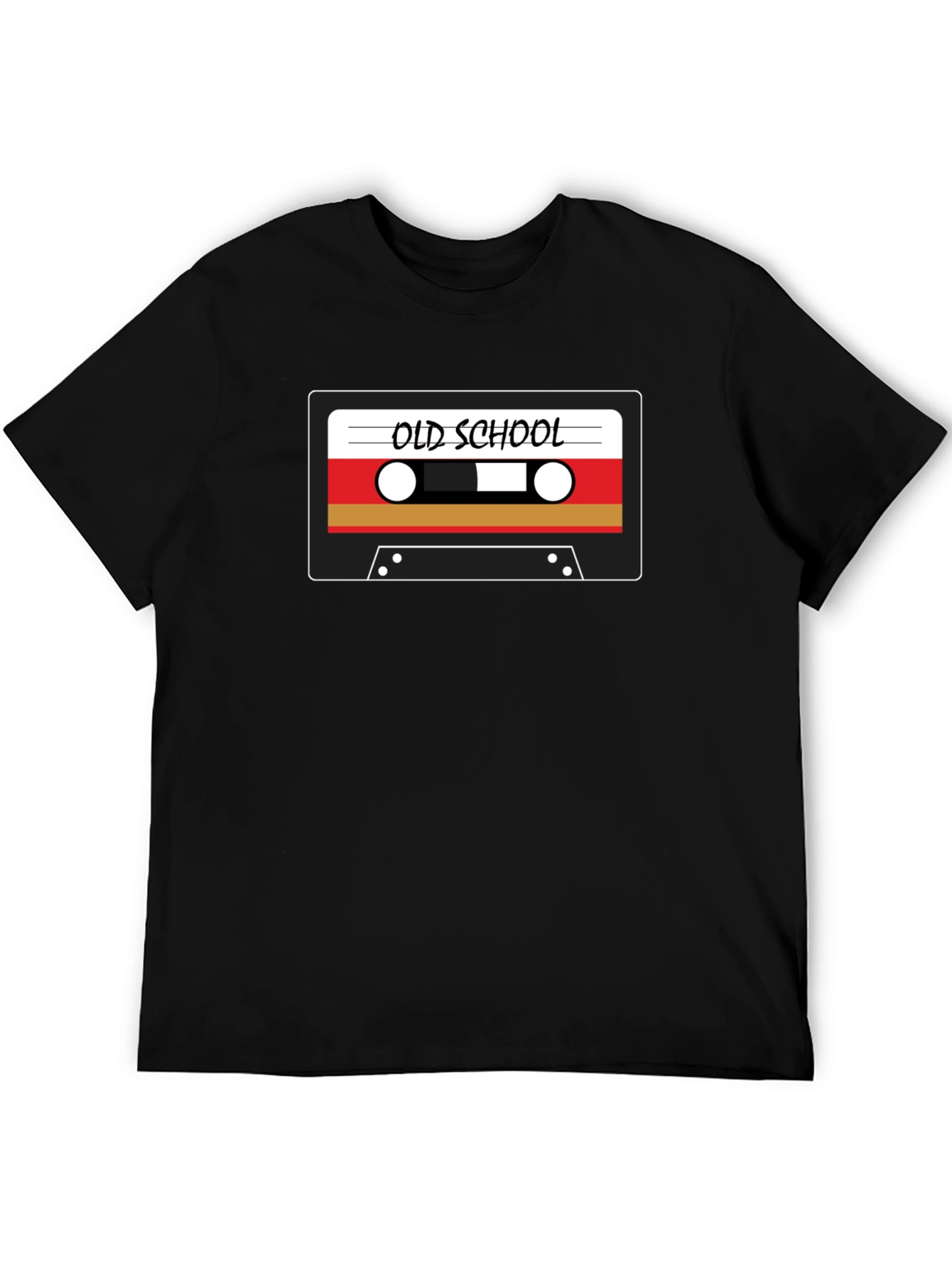 Black Retro Old School Cassette Tape Graphic Black T-Shirt view 5