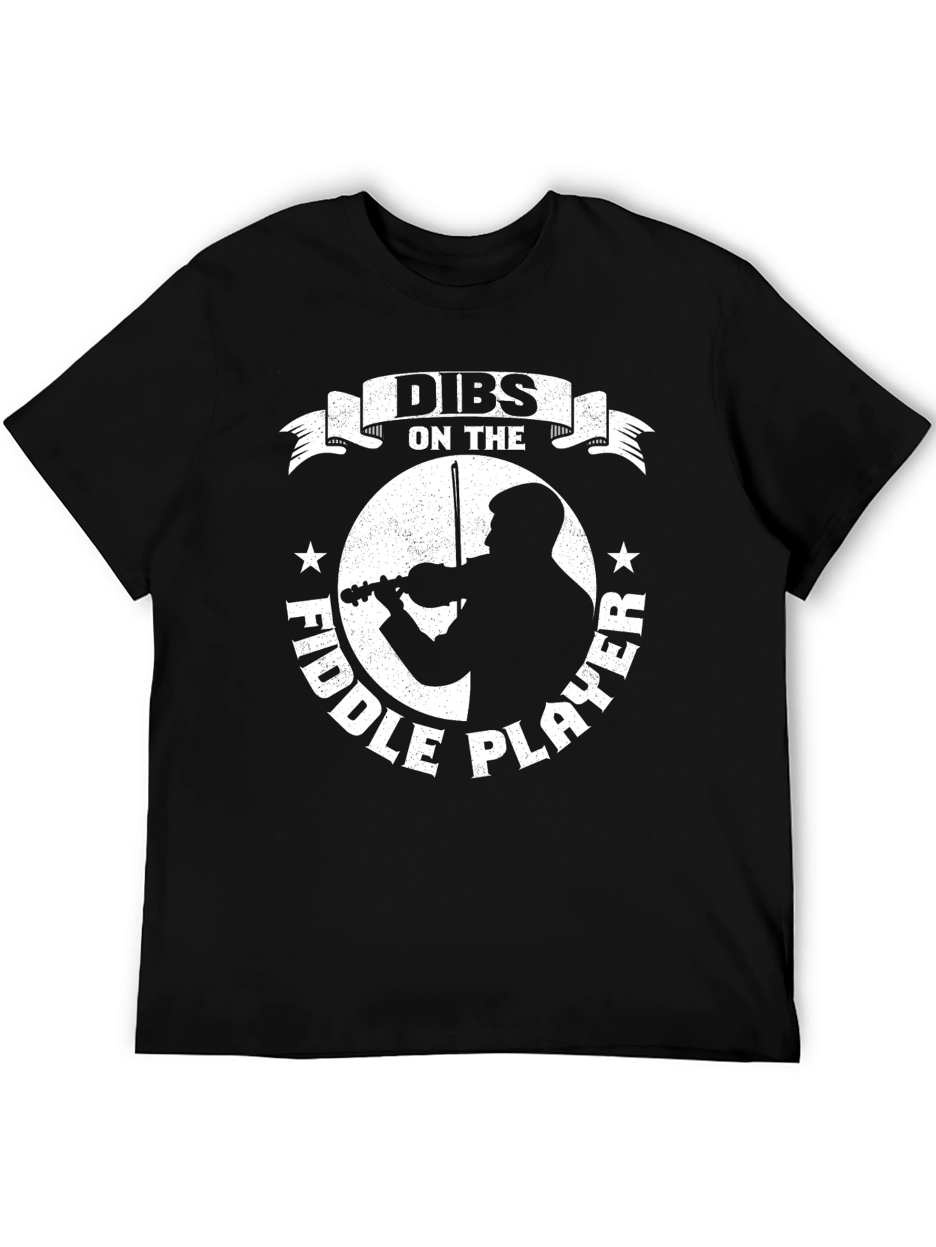 Black Dibs on the Fiddle Player Black T-Shirt view 5