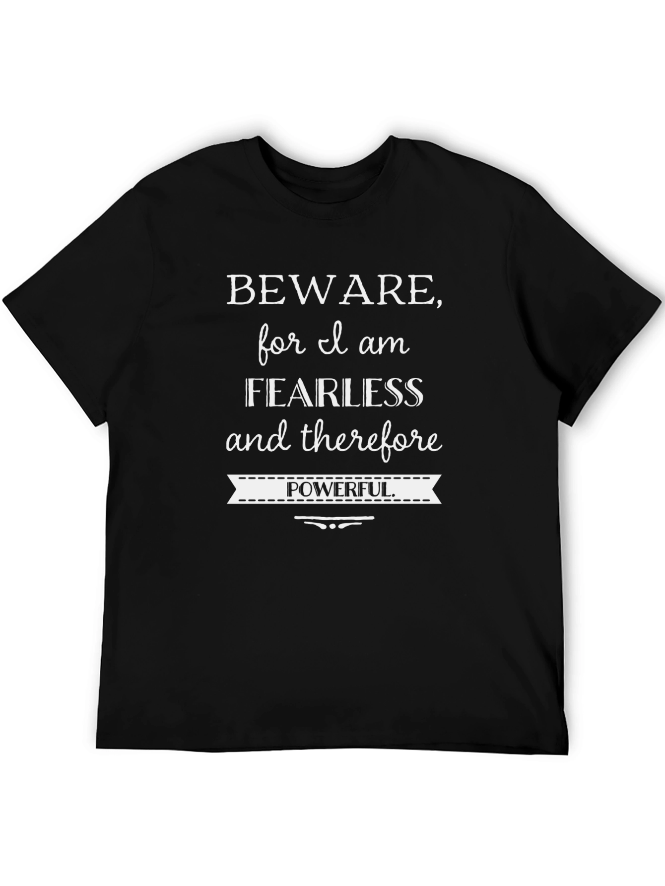 Black Fearless & Powerful Graphic Tee view 5